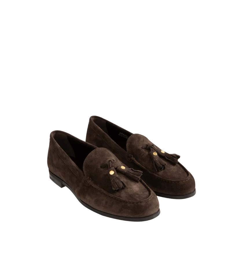 o1h1sh11225 Priscilla Suede Shoe in Ebony/Brown