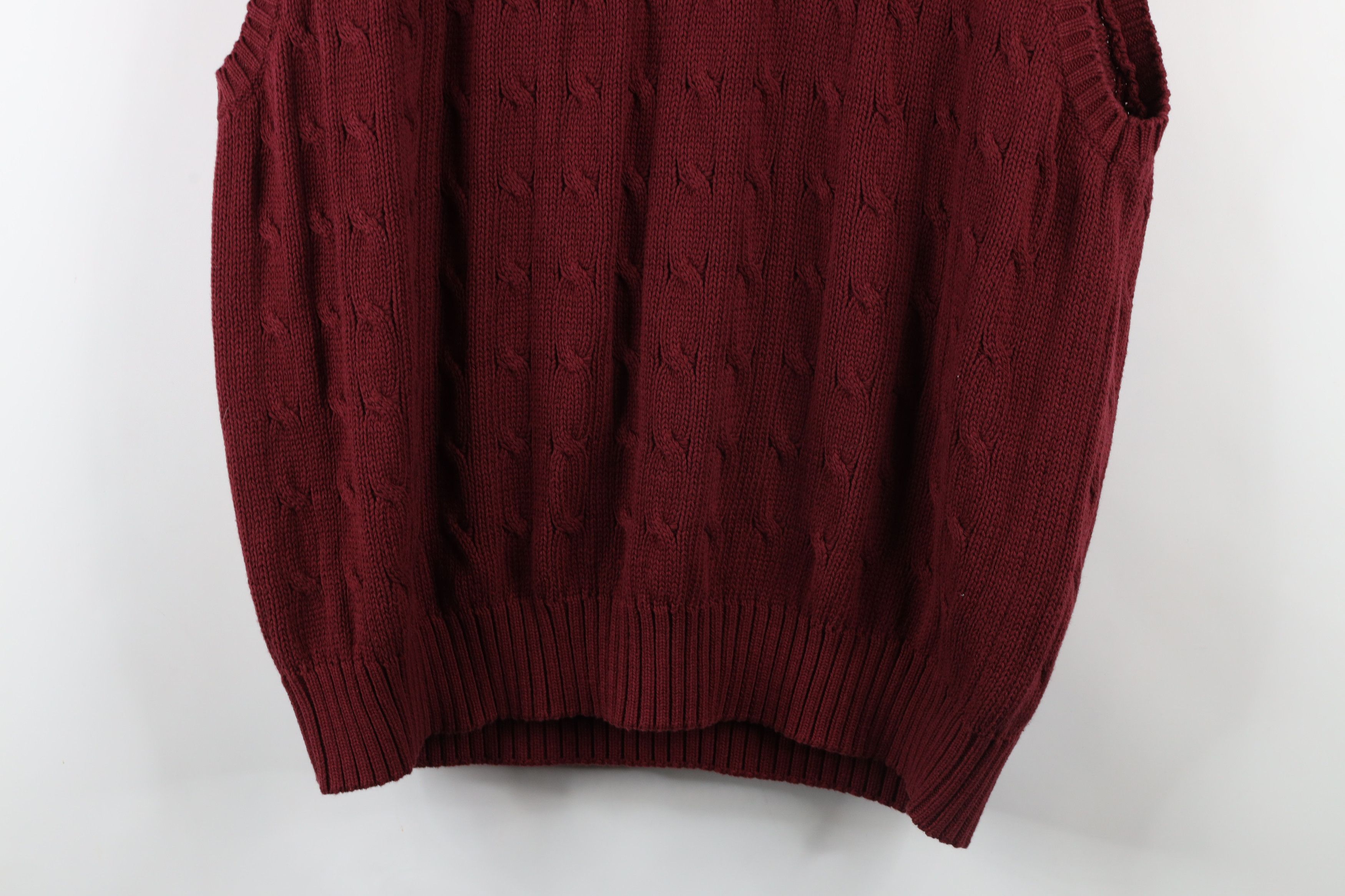 Vintage Deadstock Vintage 90s Streetwear Cable Knit Sweater Vest Red Size US XL / EU 56 / 4 - 9 Thumbnail