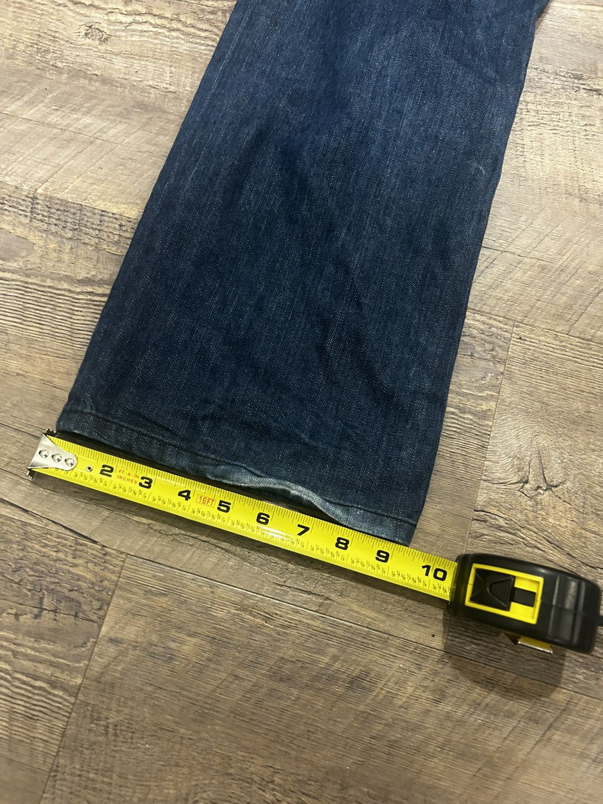 Robins Jeans 💥 Straight Blue Jeans with Custom Red Crystals 💥 Size US 38 / EU 54 - 10 Thumbnail