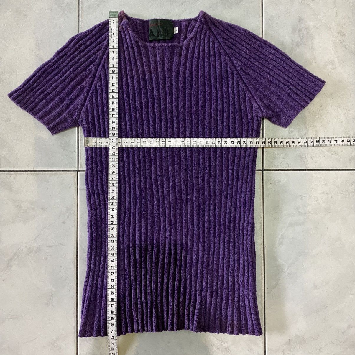 Yohji Yamamoto Yohji Yamamoto D’URBAN A.A.R Vintage Ribbed Purple Knit Tee Size ONE SIZE - 17 Thumbnail