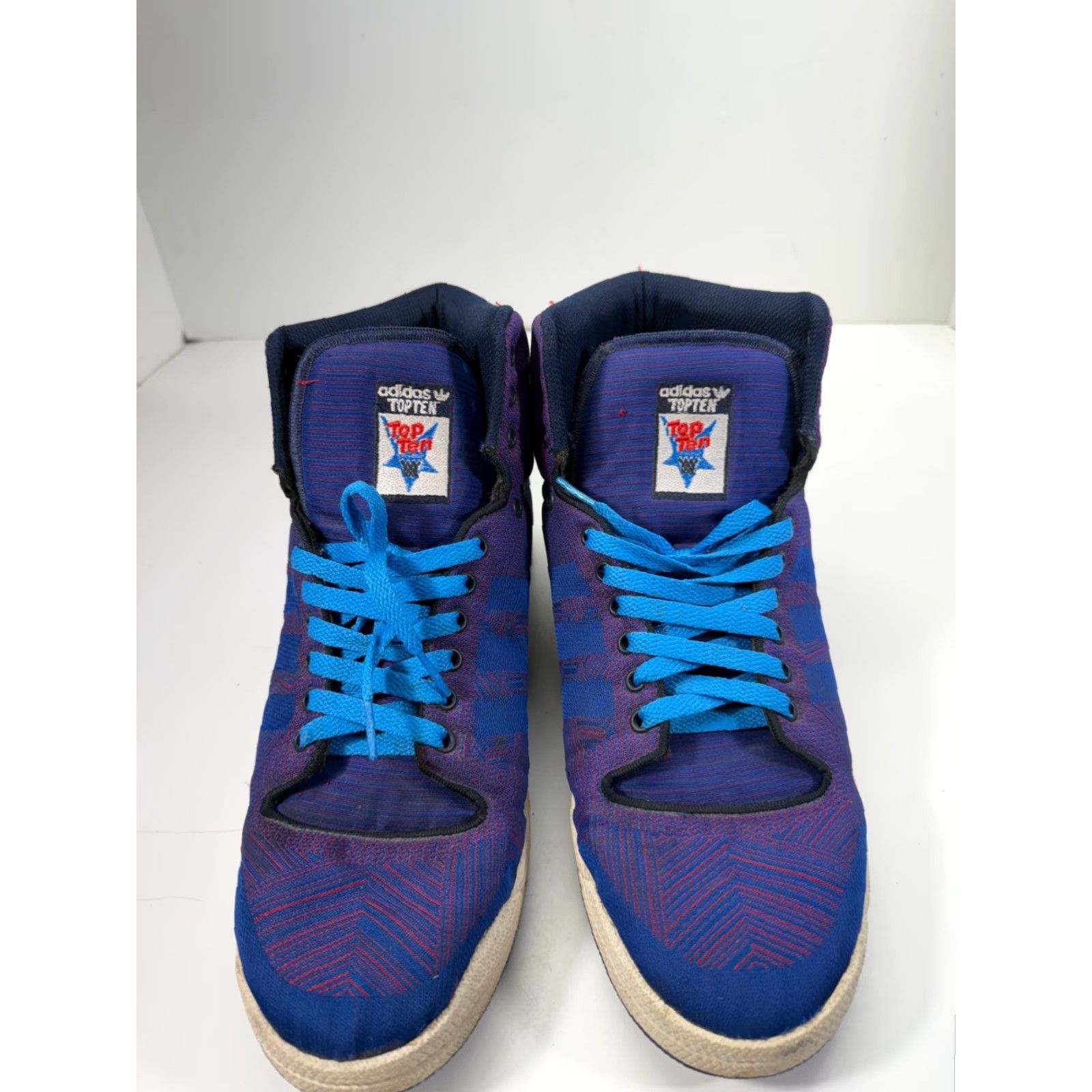 Adidas Adidas Top Ten Hi Woven Sneaker Shoes Mens 11 Purple Blue Lace-Up Size US L / EU 52-54 / 3 - 4 Thumbnail