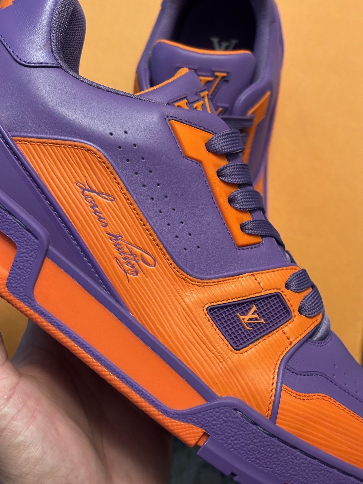 Louis Vuitton Louis Vuitton Trainer Purple/Orange 8LV (9-9.5US) Brand New Size US 9.5 / EU 42-43 - 4 Thumbnail