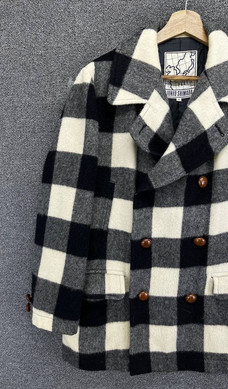 Junko Shimada Junko Shimada Japanese Designer Shadow Plaid Wool Jacket Size US M / EU 48-50 / 2 - 3 Thumbnail