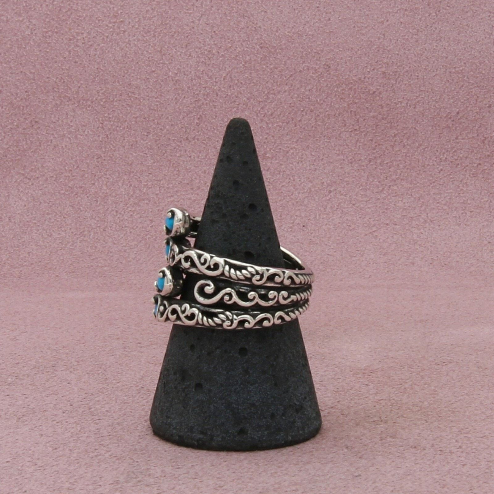 Sterling Silver carolyn pollack sterling silver turquoise scroll ring size 8 Size ONE SIZE - 2 Thumbnail