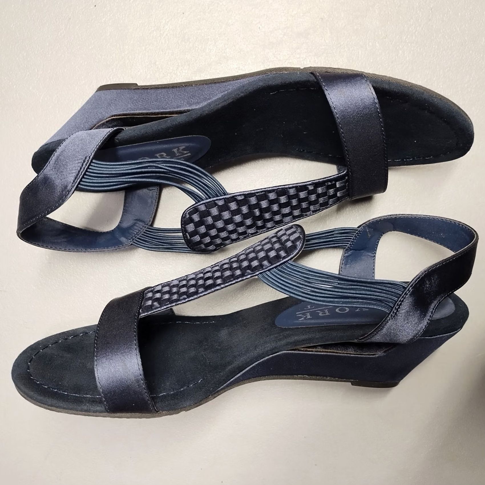 Vintage New York Transit Strappy Sandal Womens US Size 11M Navy Wedge Heel Slip On Size US 11 / IT 41 - 5 Thumbnail