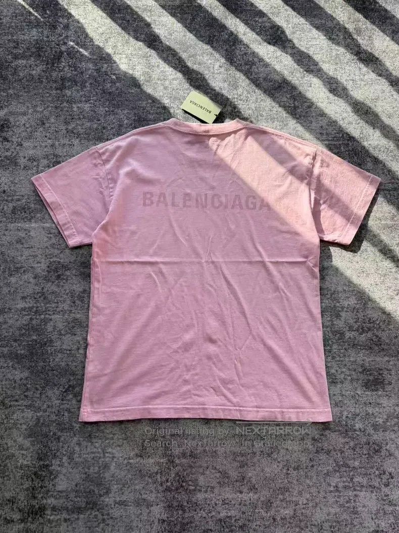 Balenciaga Balenciaga Pink Front and Back Logo Short Sleeve Size US M / EU 48-50 / 2 - 2 Thumbnail