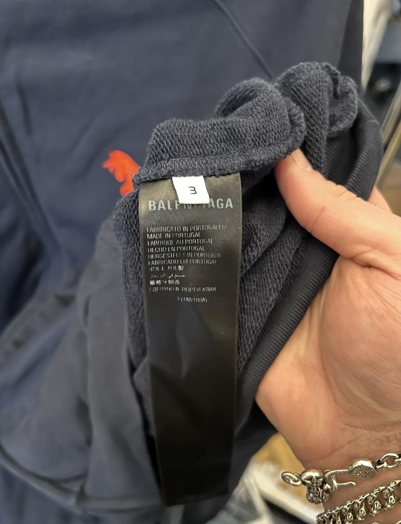Balenciaga Balenciaga Navy Blue Polo Zip Up Hoodie Size US XL / EU 56 / 4 - 4 Thumbnail