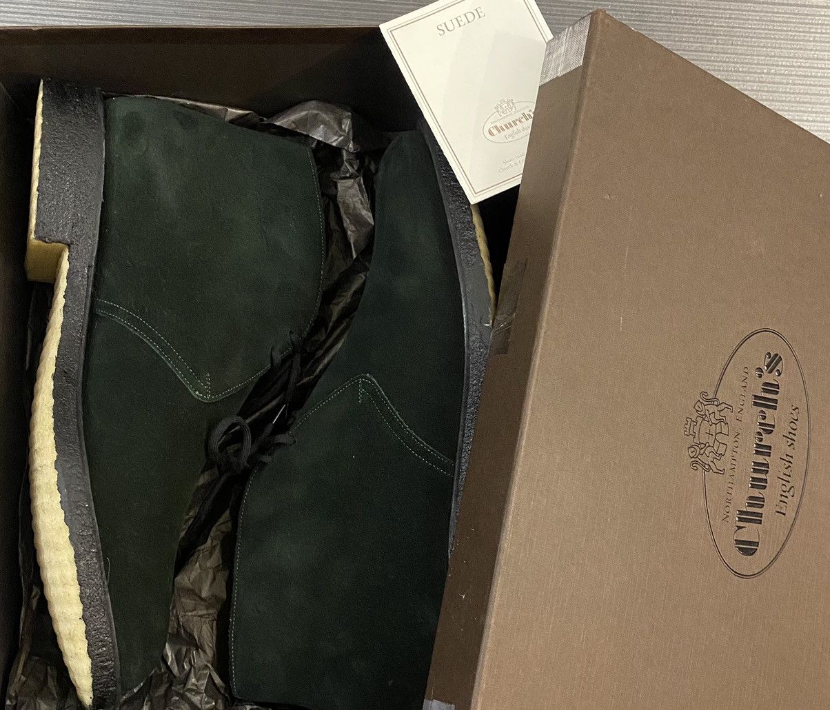 Church's Churchs 🏴󠁧󠁢󠁥󠁮󠁧󠁿 Dk Green Castoro Suede Ryder Chukka Boots 12uk NEW Size US 13 / EU 46 - 3 Thumbnail