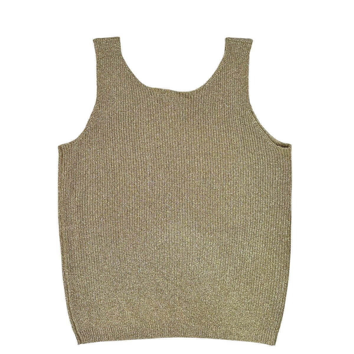Nordstrom × Vintage Vintage Nordstrom Gallery 80s 90s Gold Tank Top Shiny Size L / US 10 / IT 46 - 3 Thumbnail