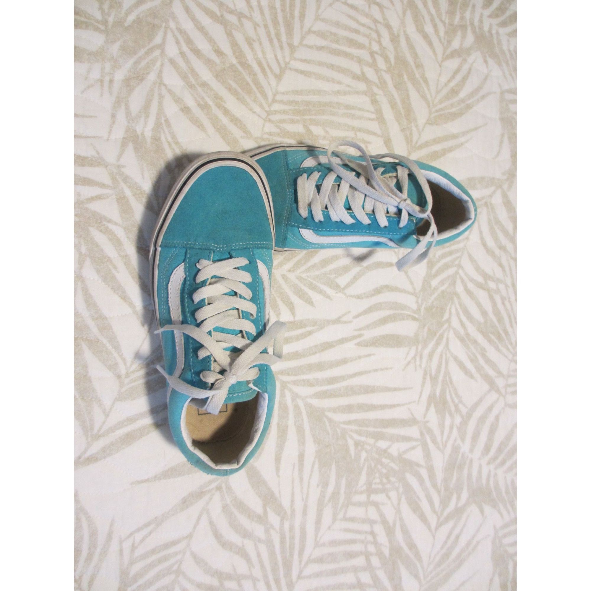 Vans Vans Old Skool Turquoise & White Lace-Up Sneakers Womens siz Size US 7 / IT 37 - 4 Thumbnail