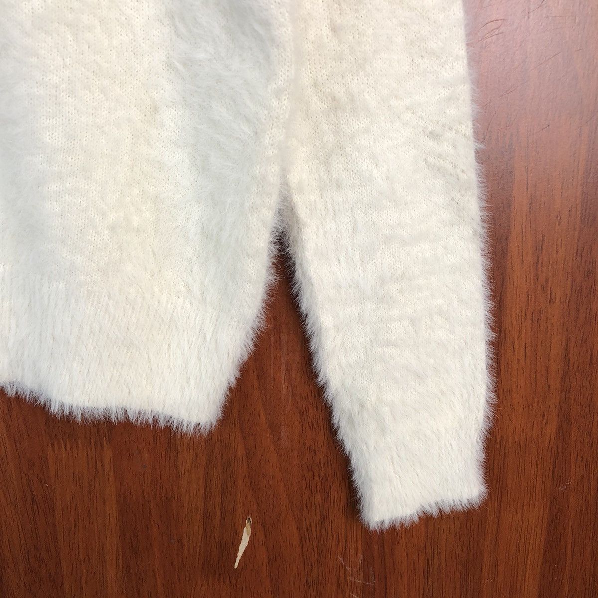 GU Gu White Shag Shaggy Fur Mohair Knitwear #932 Size S / US 4 / IT 40 - 8 Thumbnail