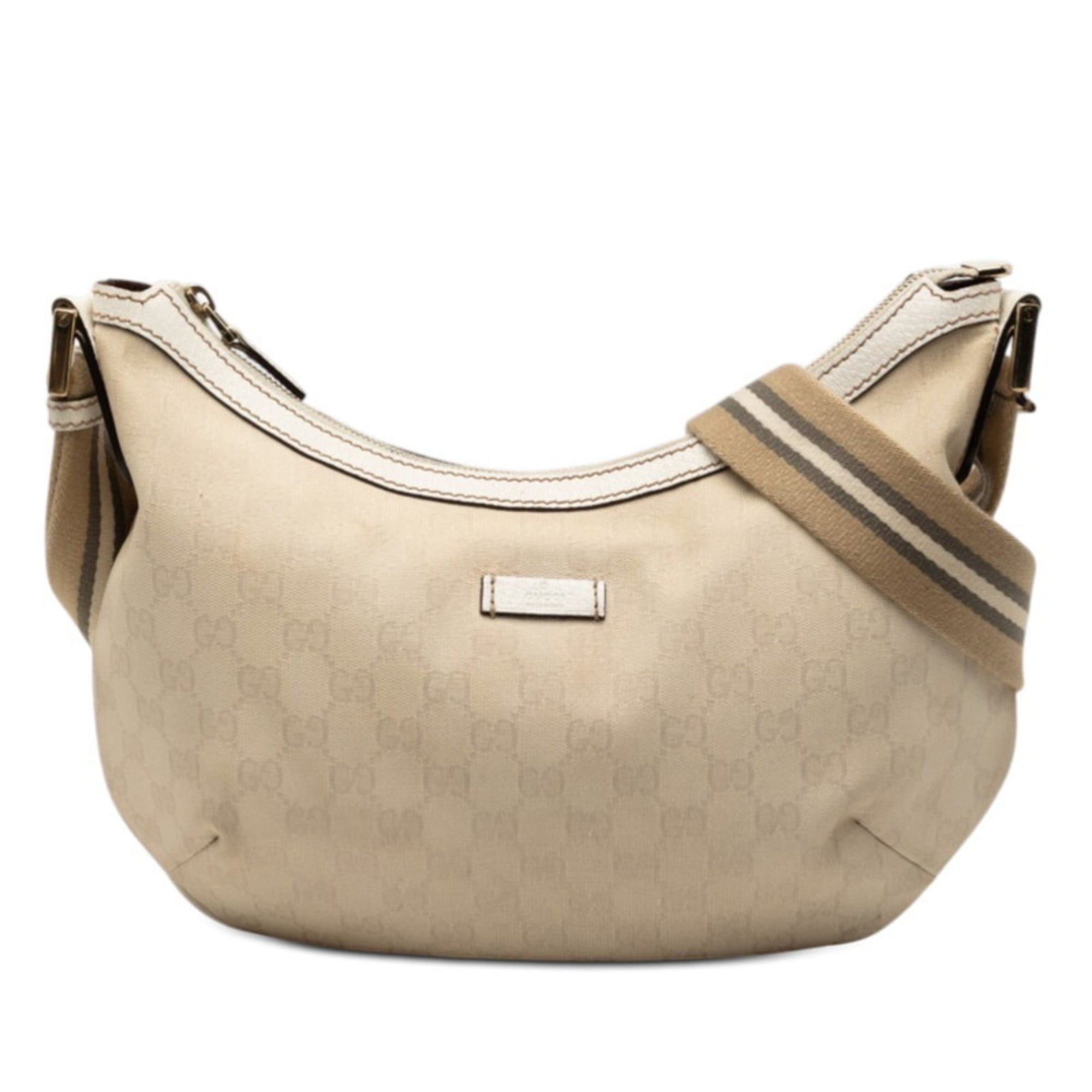 Gucci Gucci GG Canvas Crossbody Shoulder Bag 181092 White Beige Leather Women's GUCCI Size ONE SIZE - 1 Thumbnail