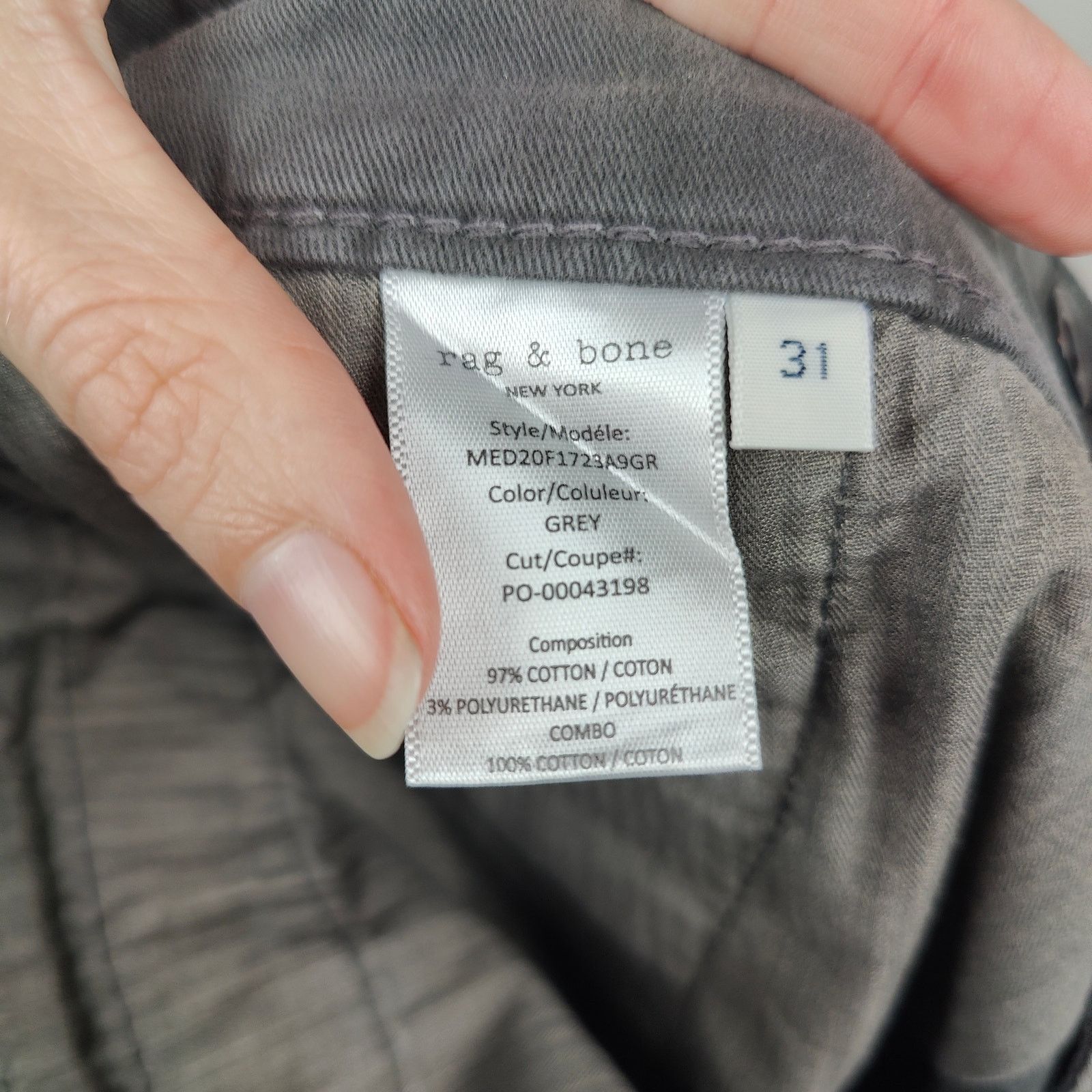 Rag & Bone Rag & Bone Chino Pants Mens 31 Gray Slim Fit Casual Size US 31 - 8 Thumbnail
