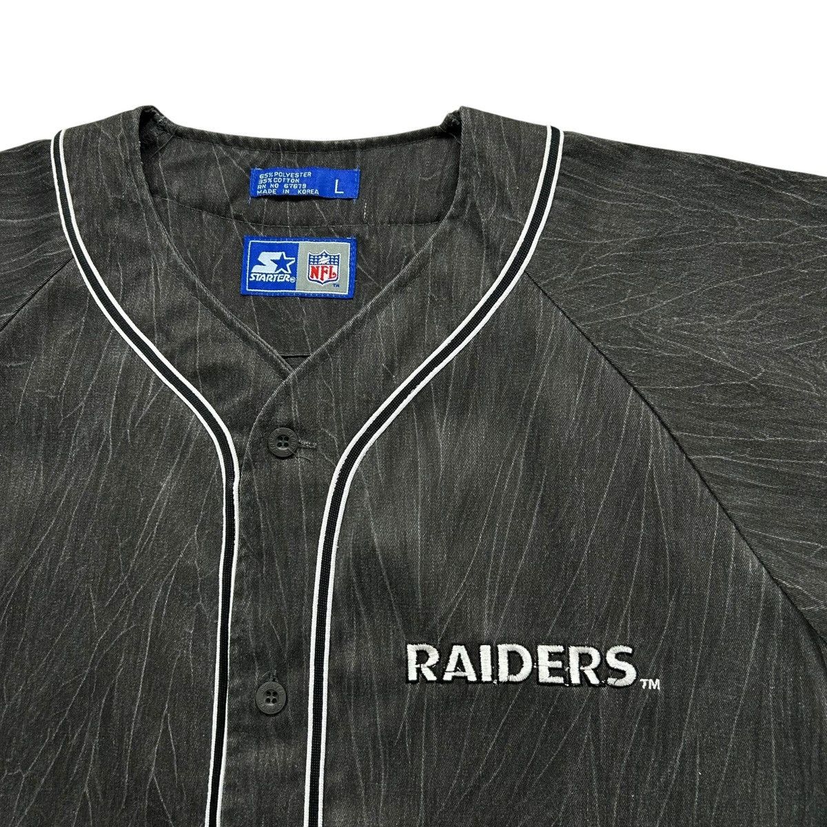 NFL VTG 90s LOS ANGELES RAIDERS STARTER BASEBALL JERSEY Size US L / EU 52-54 / 3 - 4 Thumbnail