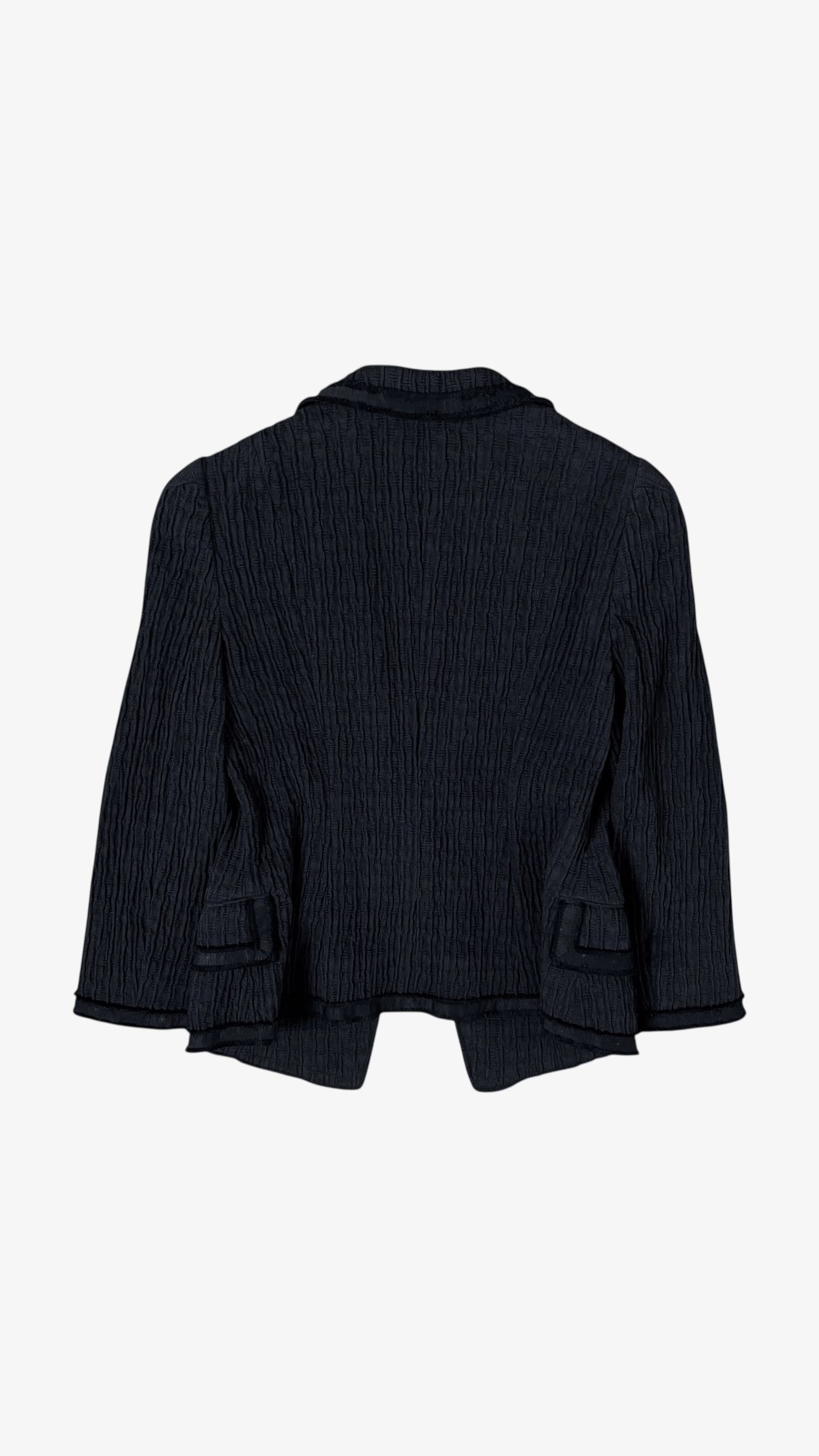 Moschino Vintage Y2K Women's Moschino Black Ribbed Blazer Size S / US 4 / IT 40 - 3 Thumbnail