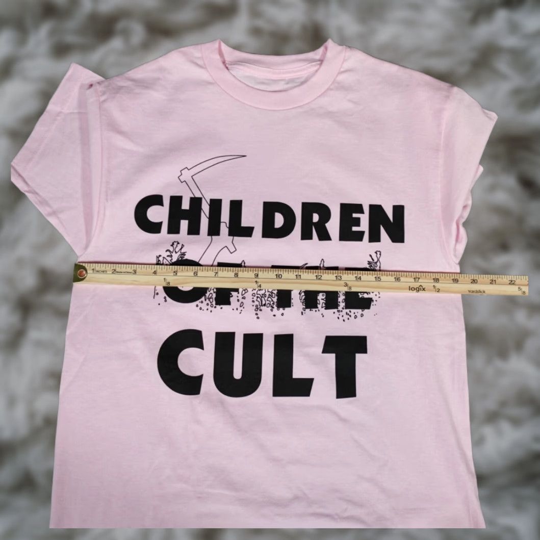Pinko Superrradical Children Of The Cult Parody Graphic Print Short Sleeve T Shirt Mens M Pink Halloween Size US M / EU 48-50 / 2 - 6 Thumbnail