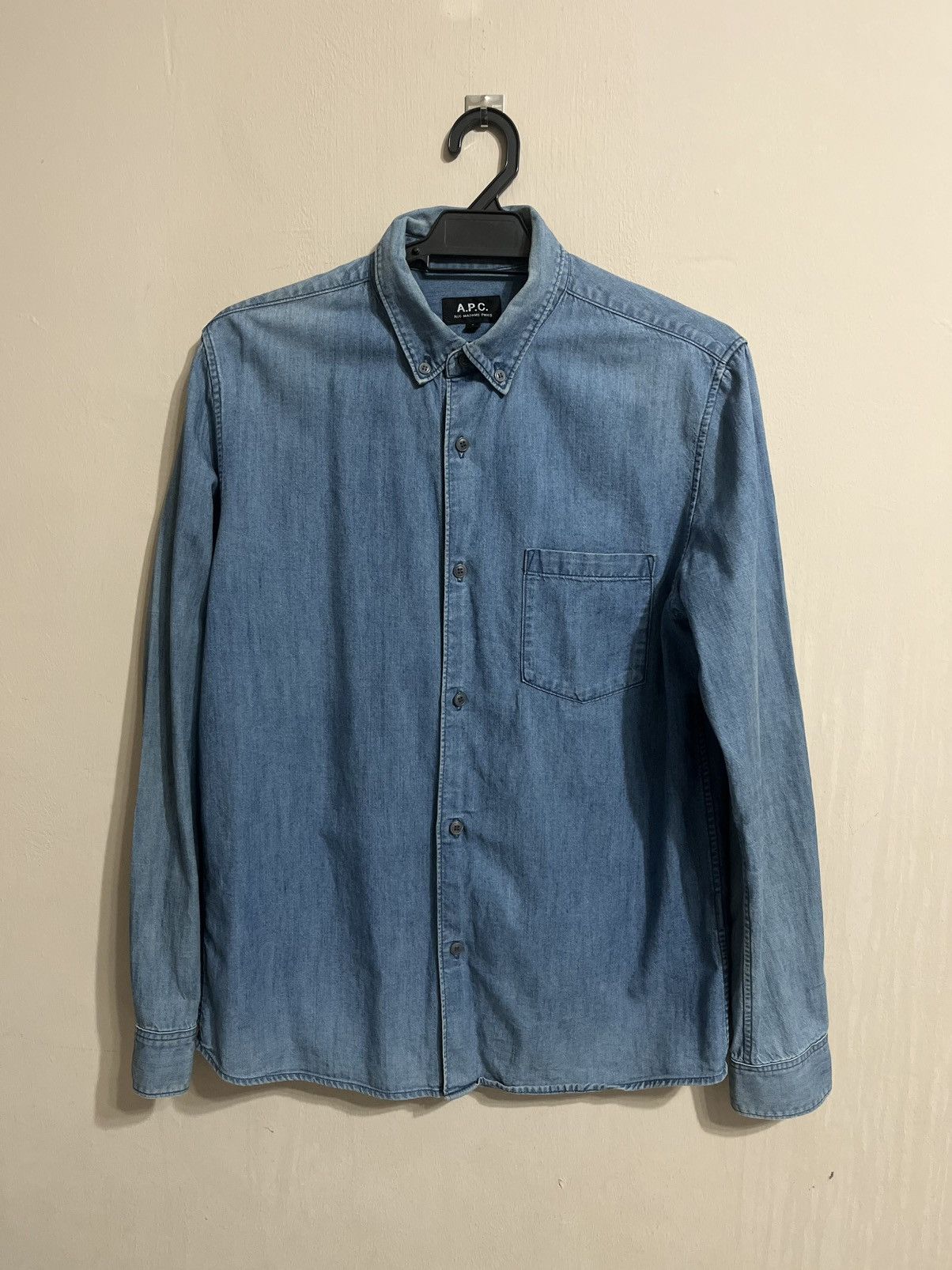 A.P.C. Vintage A.P.C Faded Denim Button Up Shirt Size US S / EU 44-46 / 1 - 1 Thumbnail