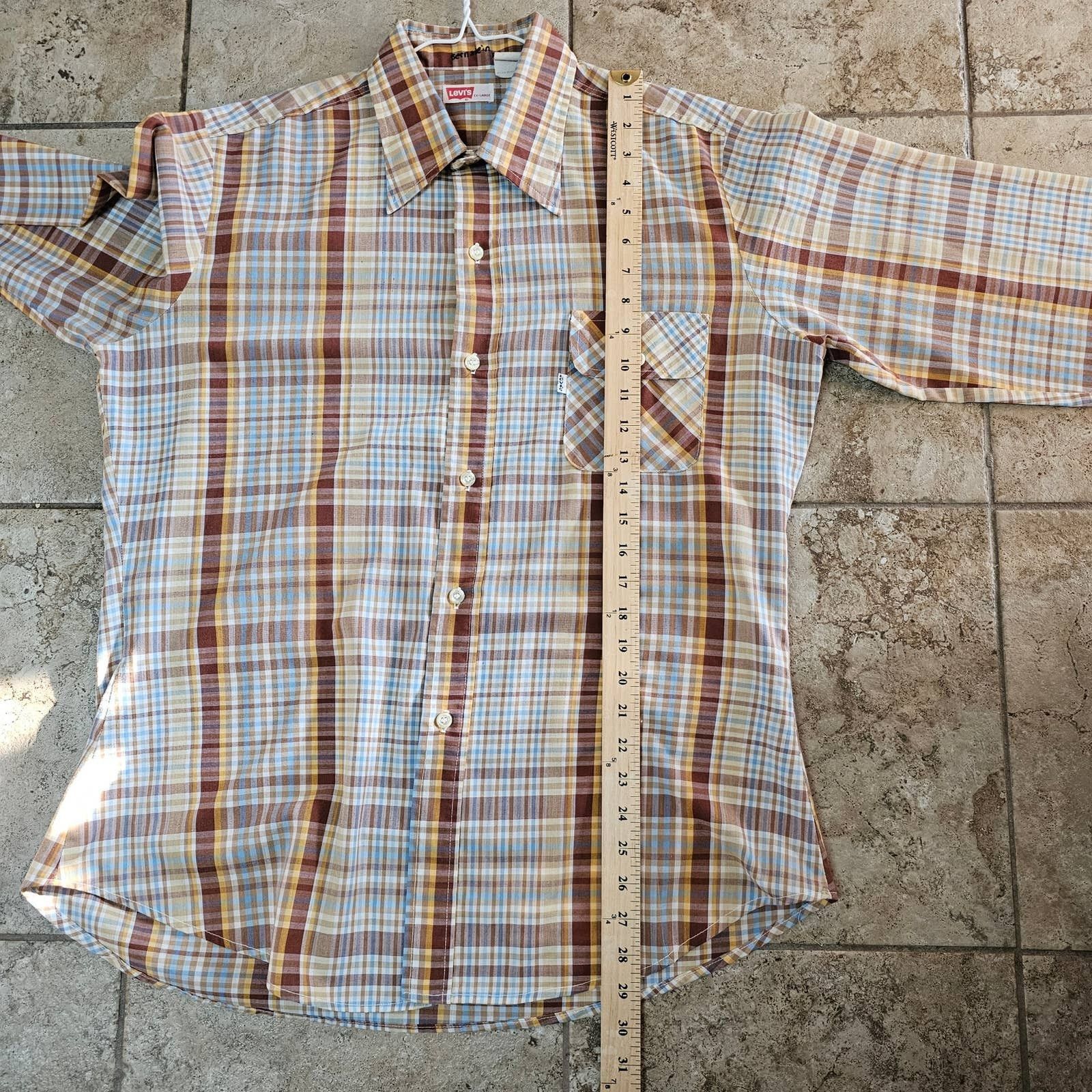 Levi's 70s Levi's Made in USA Men's Button Down Plaid Shirt Size XL Size US XL / EU 56 / 4 - 7 Thumbnail