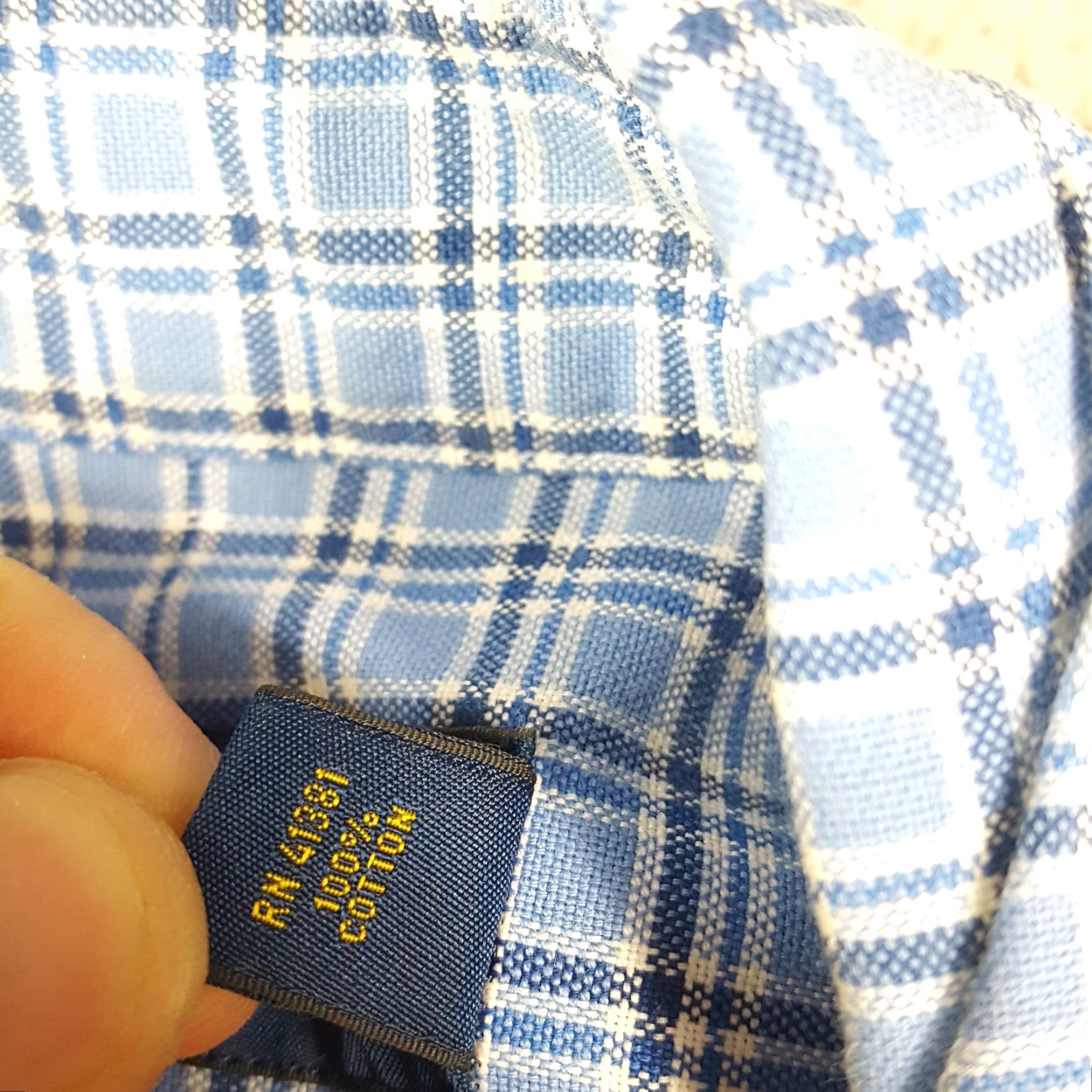 Ralph Lauren VINTAGE Ralph Lauren Men's Button-Down Shirt M Collared Plaid Cotton Casual Classic 90s Blue Size US M / EU 48-50 / 2 - 7 Thumbnail