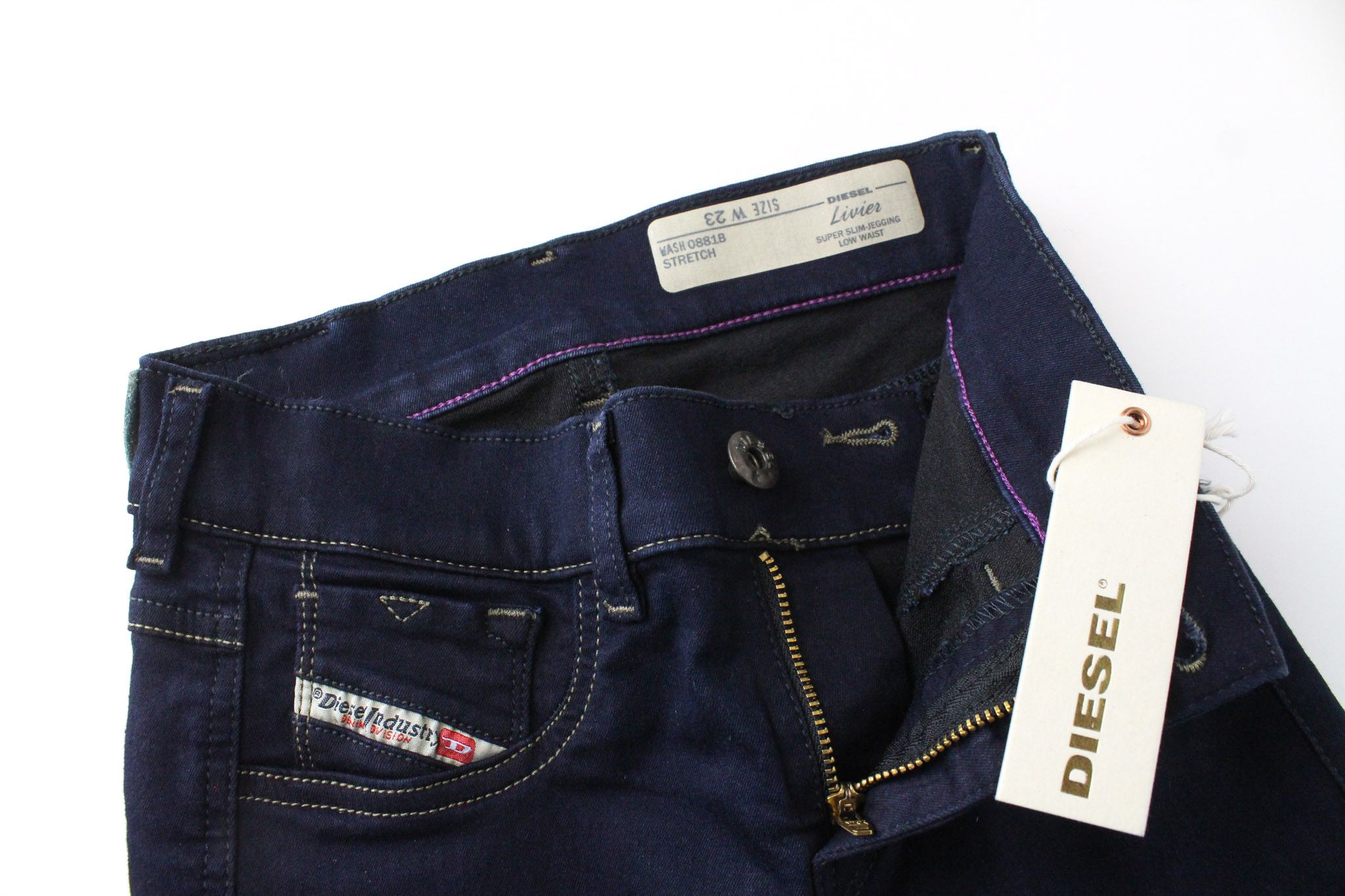 Diesel LIVIER 0881B W23 Blue Stretch Jegging Jeans 69738 Size 23" - 4 Thumbnail