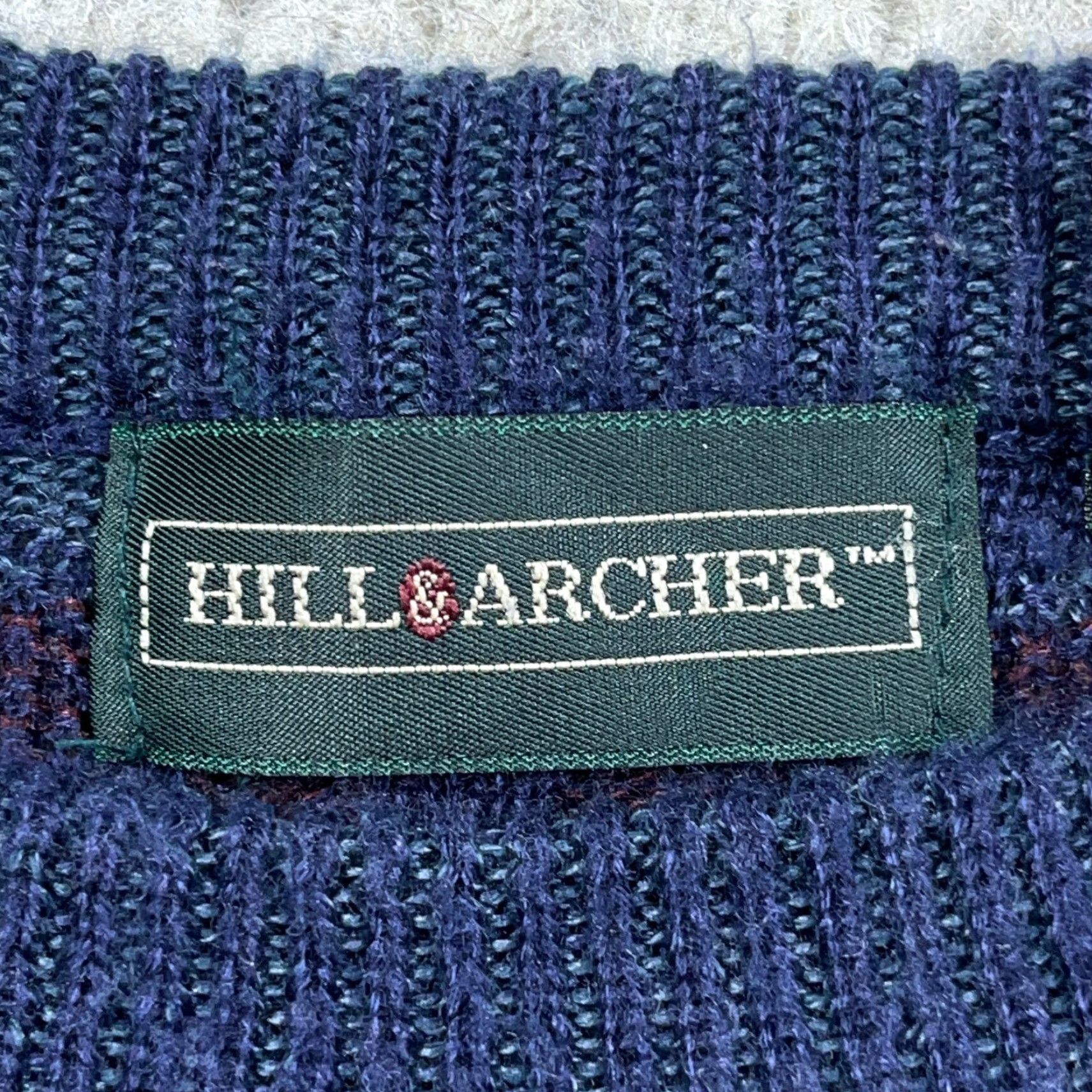 Vintage VINTAGE Hill Archer Sweater Men L Blue Acrylic Knit Crewneck Geometric Logo 90s 80s Classic Preppy Sports Knitted Pullover Regular Size L Mens Size US L / EU 52-54 / 3 - 4 Thumbnail