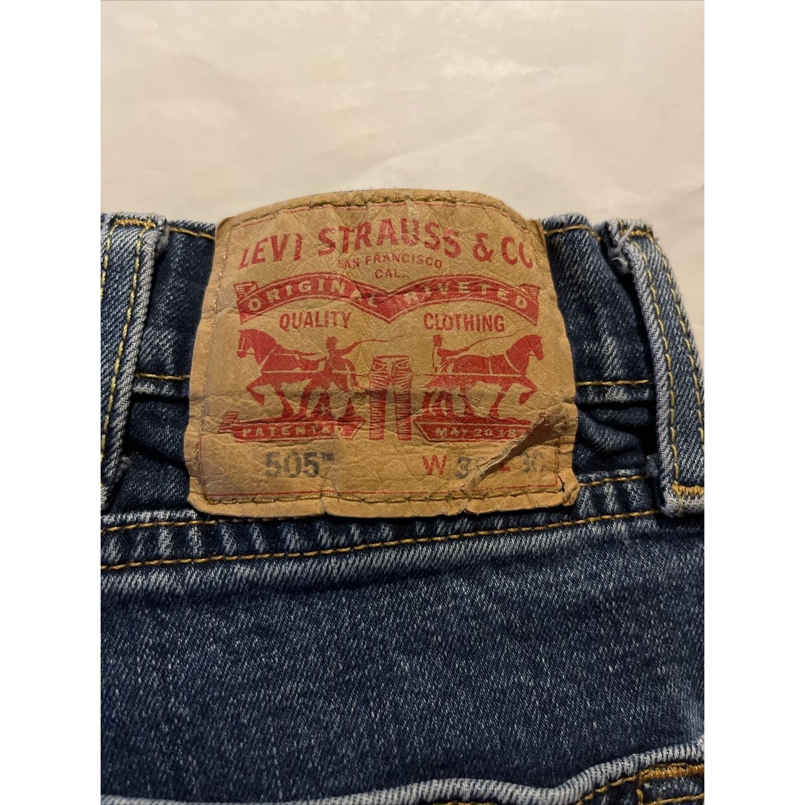 Levi's Levis 505 Jeans Mens 38x30 Denim Dark Wash Cotton Blue Y2k Size US 38 / EU 54 - 3 Thumbnail