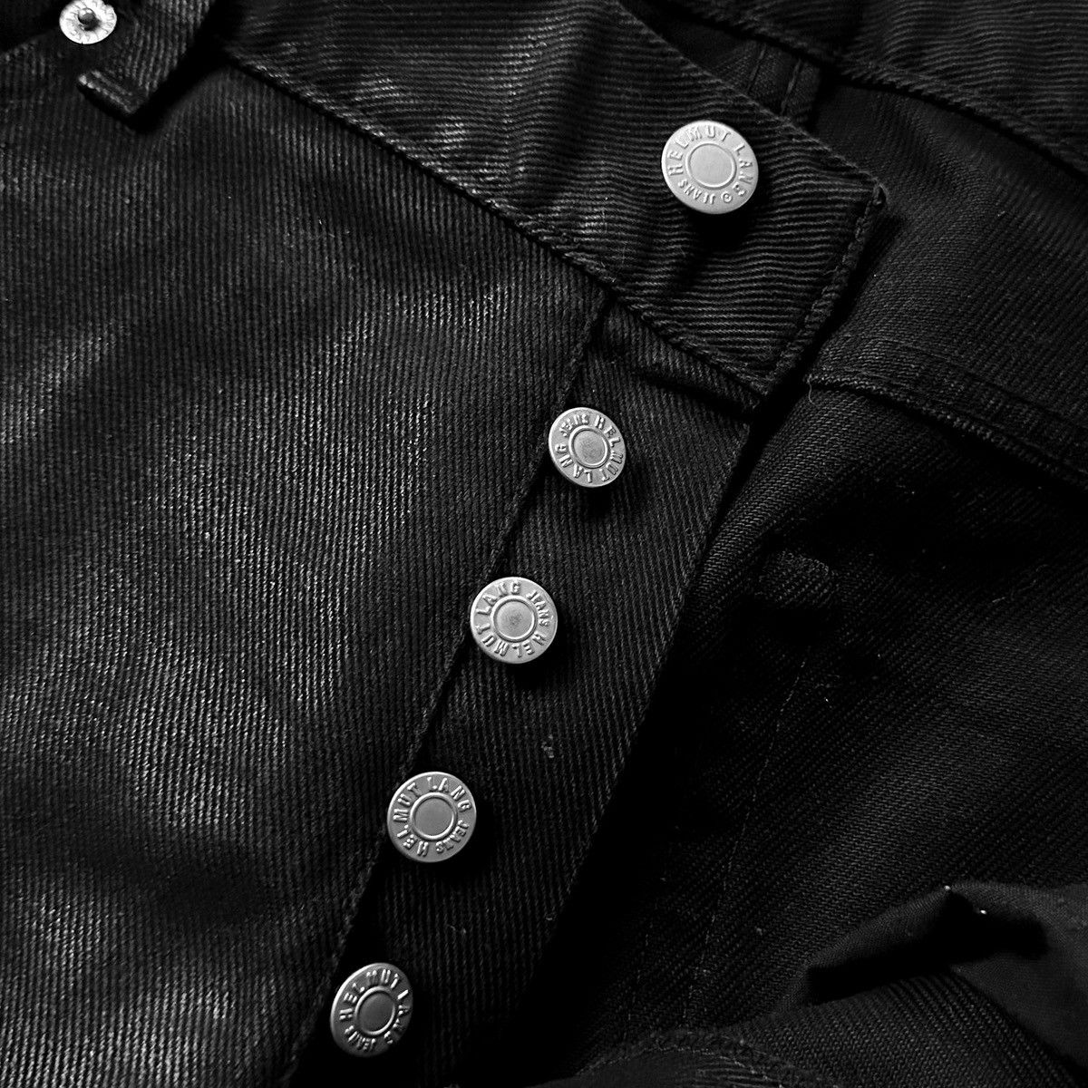 Helmut Lang × Vintage 2000’s Wax Coated Black Denim Size US 33 - 3 Thumbnail