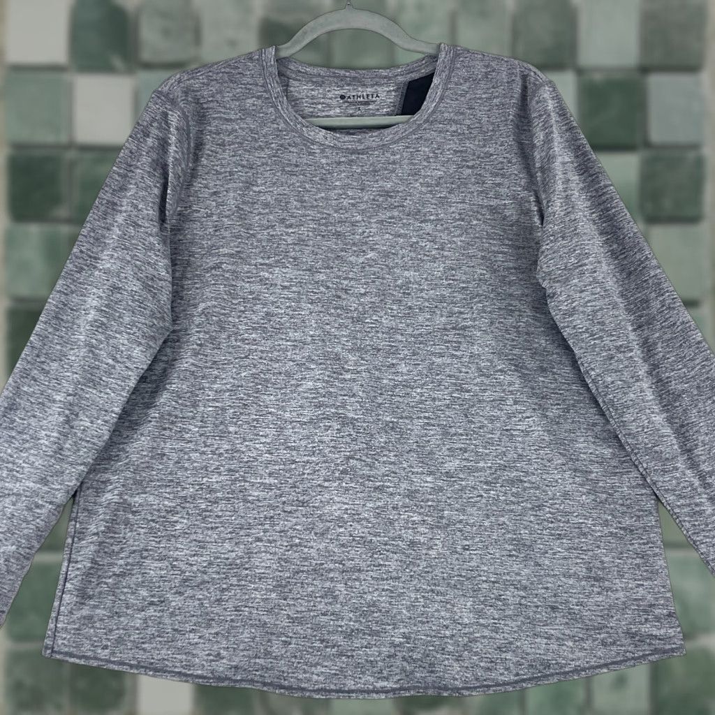 Athleta Athleta Shirt Womens Large Long Sleeve UPF Tulip Back Sunlover Stretch Gray Regular Size L / US 10 / IT 46 - 1 Thumbnail