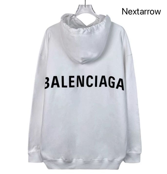 Balenciaga Balenciaga white logo drawstring hoodie2412-Nextarrow Size US XS / EU 42 / 0 - 2 Thumbnail