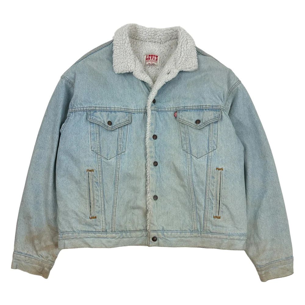 image of Levis Vintage Clothing Vintage Levis Sherpa Denim Jacket in Sky Blue, Men's (Size XL)