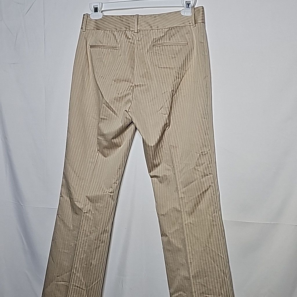 Antonio Melani pinstripe tan 2 pc pants blazer suit set sz 8