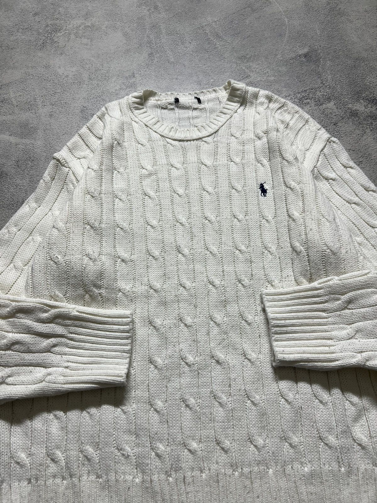 Vintage Vintage Y2k Polo By Ralph Lauren 🤍 Knit Sweater White 90’s Size US XL / EU 56 / 4 - 1 Thumbnail