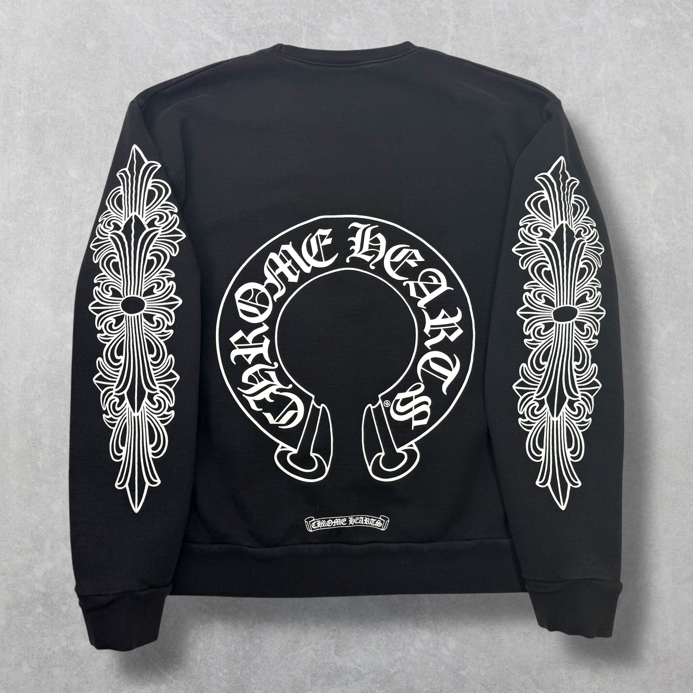 Chrome Hearts Chrome Hearts Horseshoe Floral Crewneck Black S Size US S / EU 44-46 / 1 - 4 Thumbnail