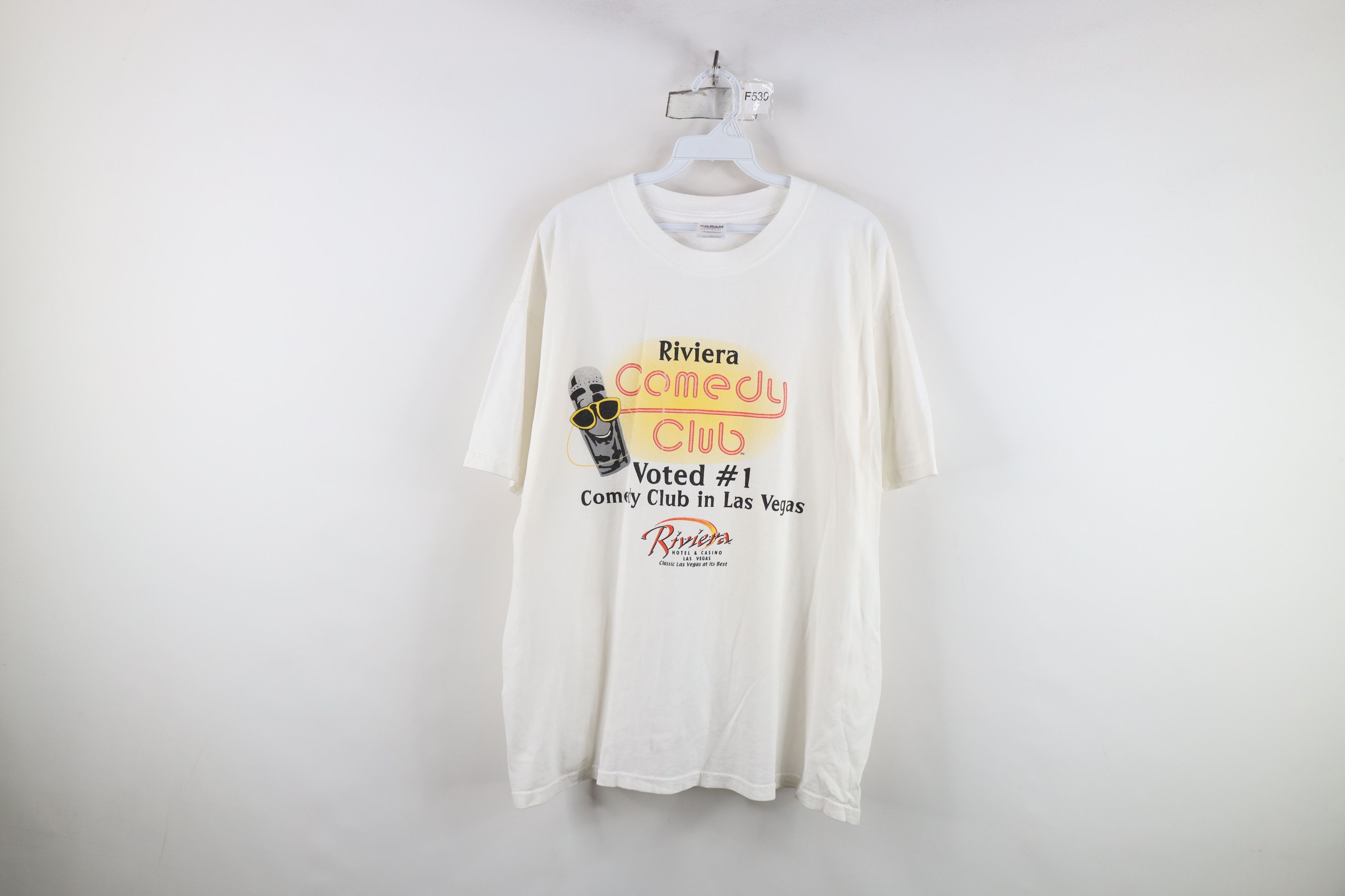 Vintage Vintage Riviera Comedy Stand Up Short Sleeve T-Shirt White Size US XL / EU 56 / 4 - 1 Thumbnail