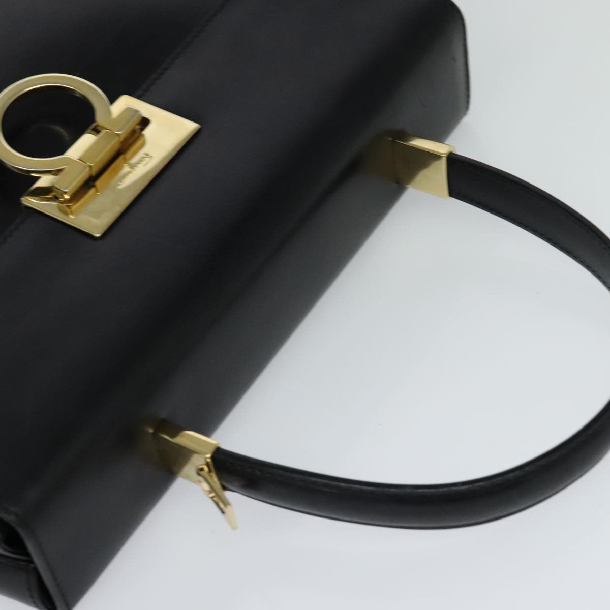 Salvatore Ferragamo Salvatore Ferragamo Gancini Hand Bag Leather Black Gold Size ONE SIZE - 6 Thumbnail