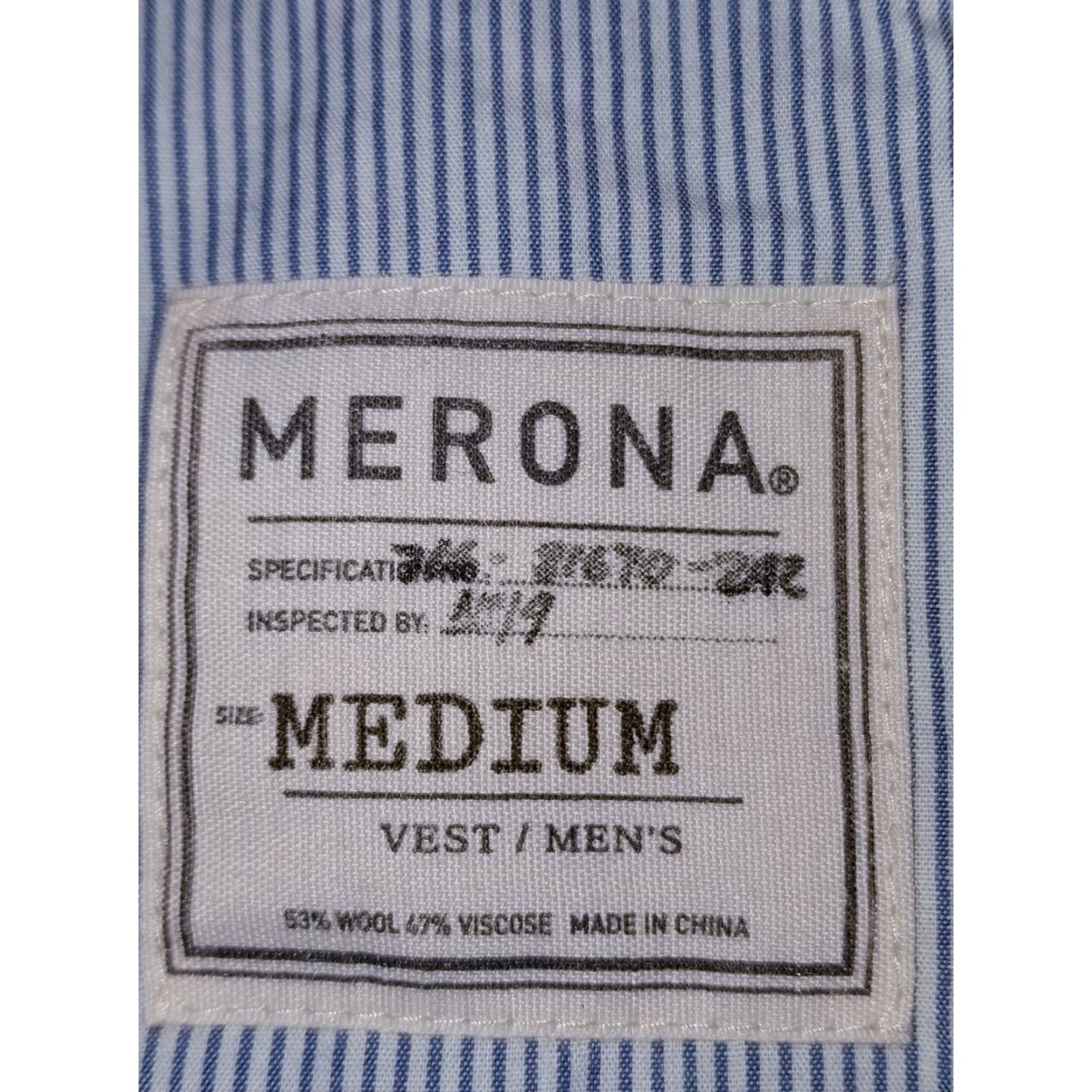 Merona VINTAGE Merona Vest Wool Tweed Herringbone Gray 40R M Medium Men's Waistcoat Regular Wool Size US XXS / EU 40 - 5 Thumbnail