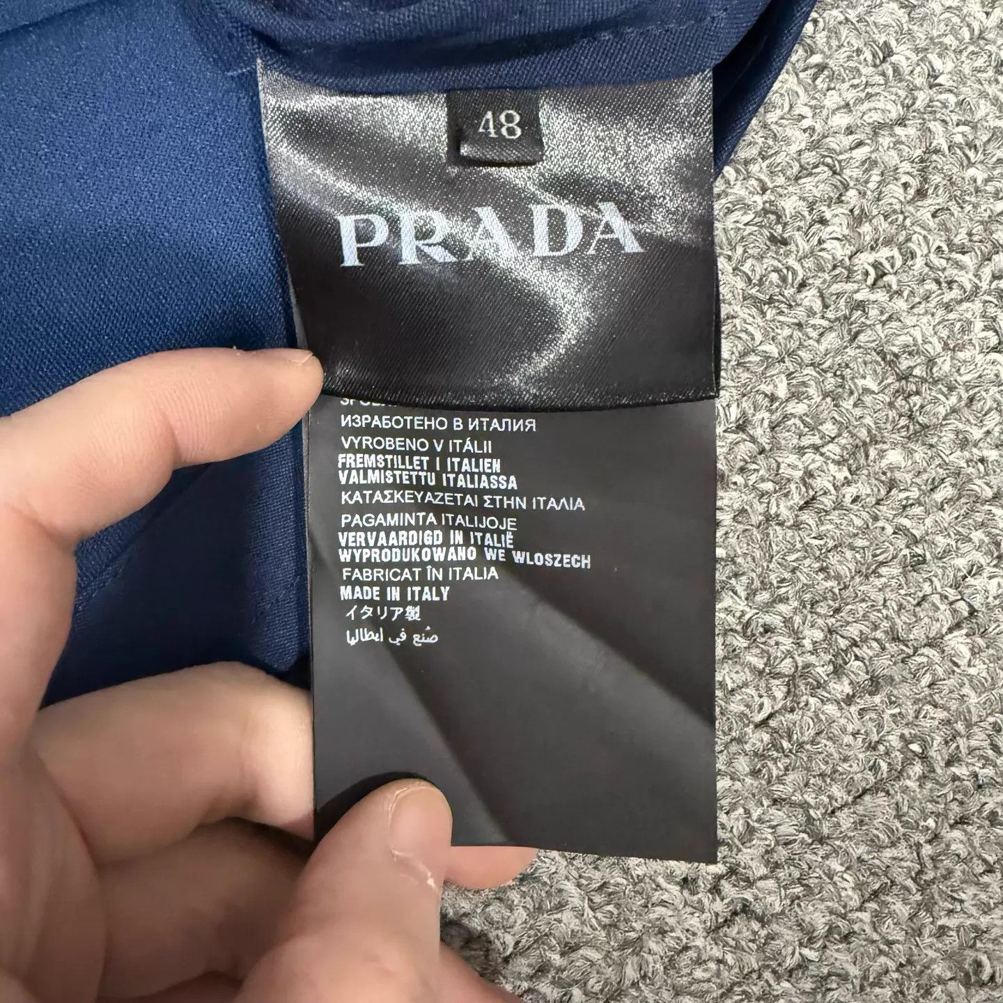 Prada Prada navy color blocked lapel long sleeve zip jacket 48 Size US M / EU 48-50 / 2 - 5 Thumbnail