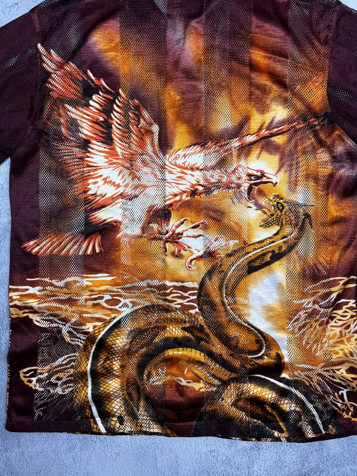 Other Vintage 90s mesh Japan dragon shirt Japanese XXL Size US XXL / EU 58 / 5 - 8 Thumbnail