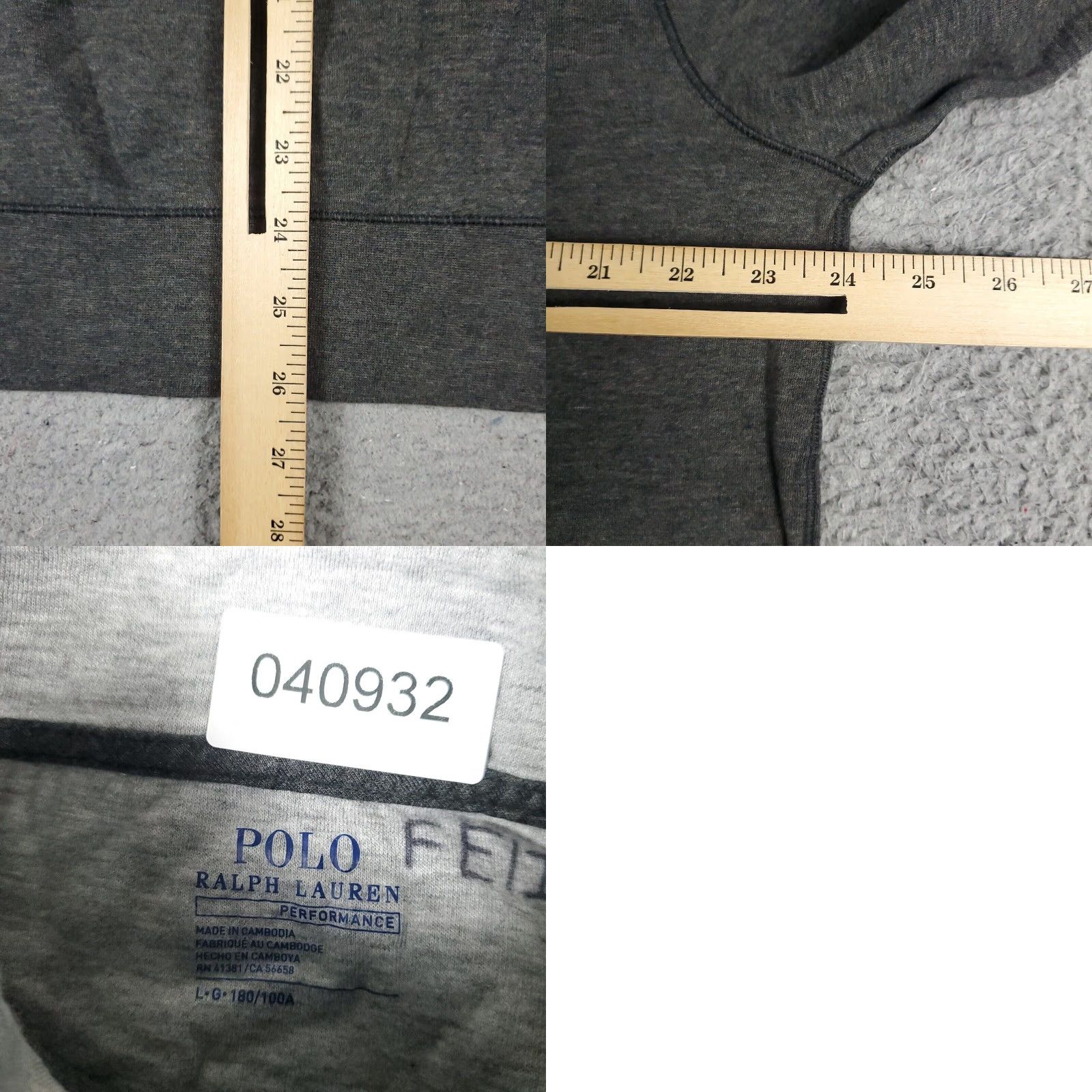 Polo Ralph Lauren Ralph Lauren Pullover Sweater Mens Large Gray 1/4 Zip Up Pony Logo Cotton Size US L / EU 52-54 / 3 - 8 Thumbnail