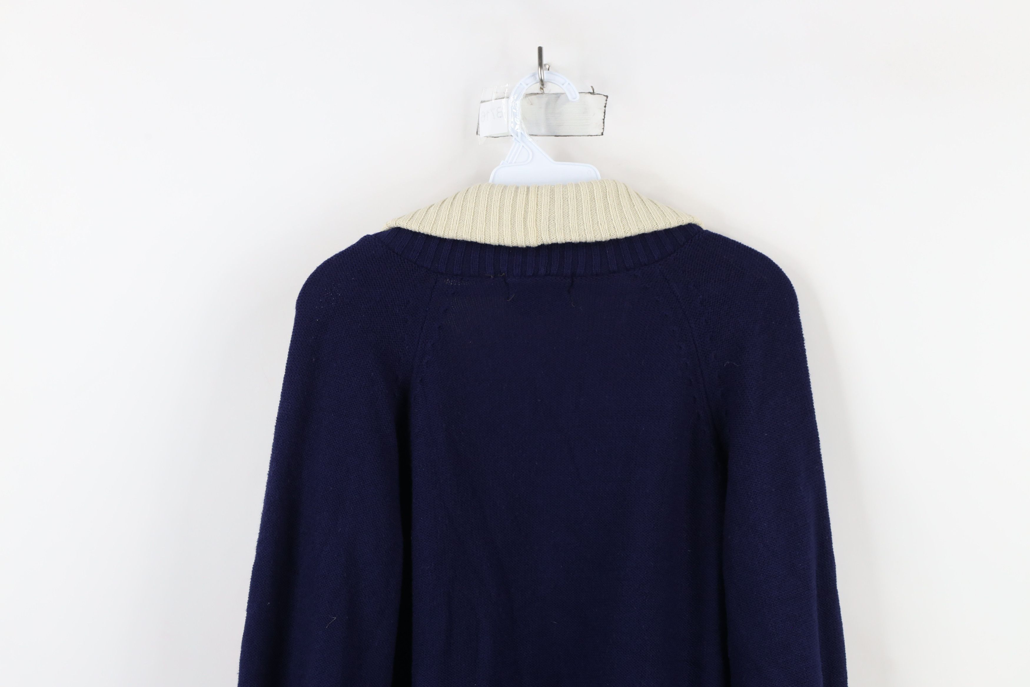 Vintage Vintage 70s Streetwear Shawl Knit Cardigan Sweater Navy Blue Size US XL / EU 56 / 4 - 12 Thumbnail