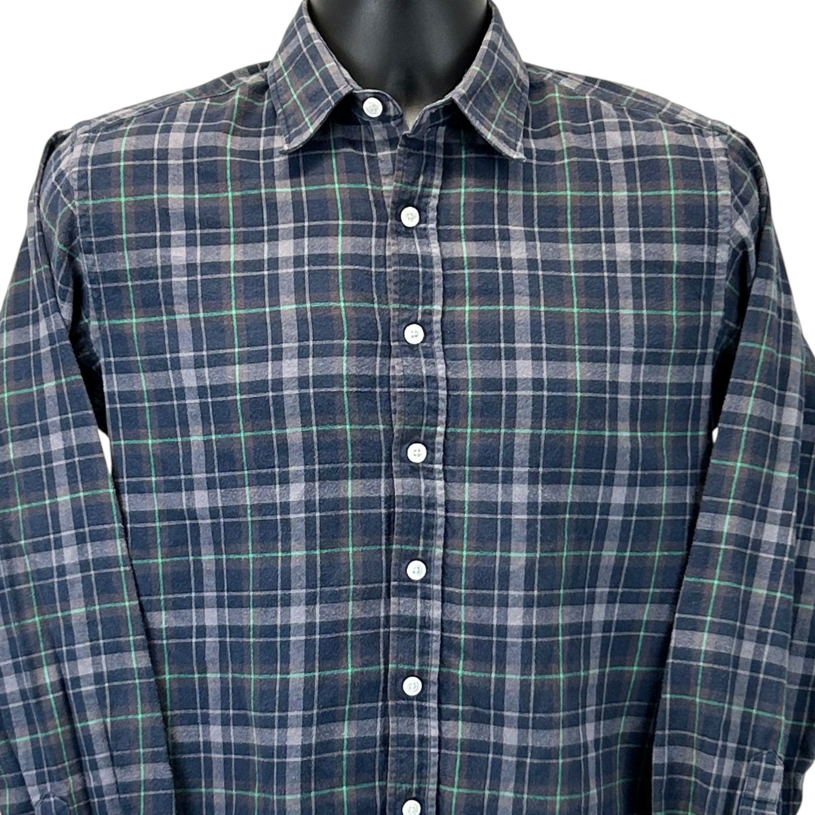 UNTUCKit UNTUCKit Slim Fit Flannel Button Front Shirt Plaid Blue S Size US S / EU 44-46 / 1 - 1 Thumbnail