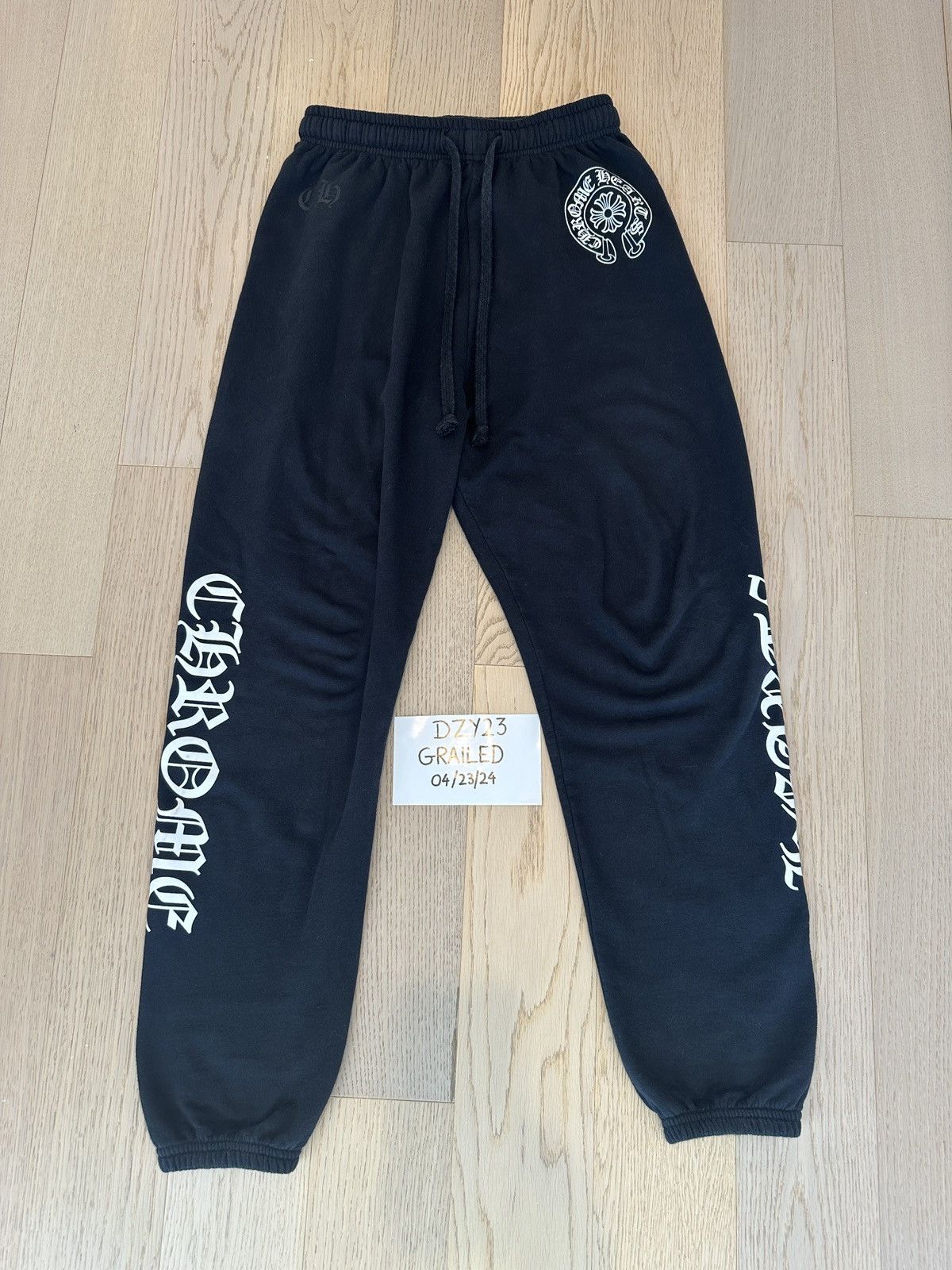 Chrome Hearts CHROME HEARTS HORSE SHOE LOGO SWEATPANTS BLACK | Grailed