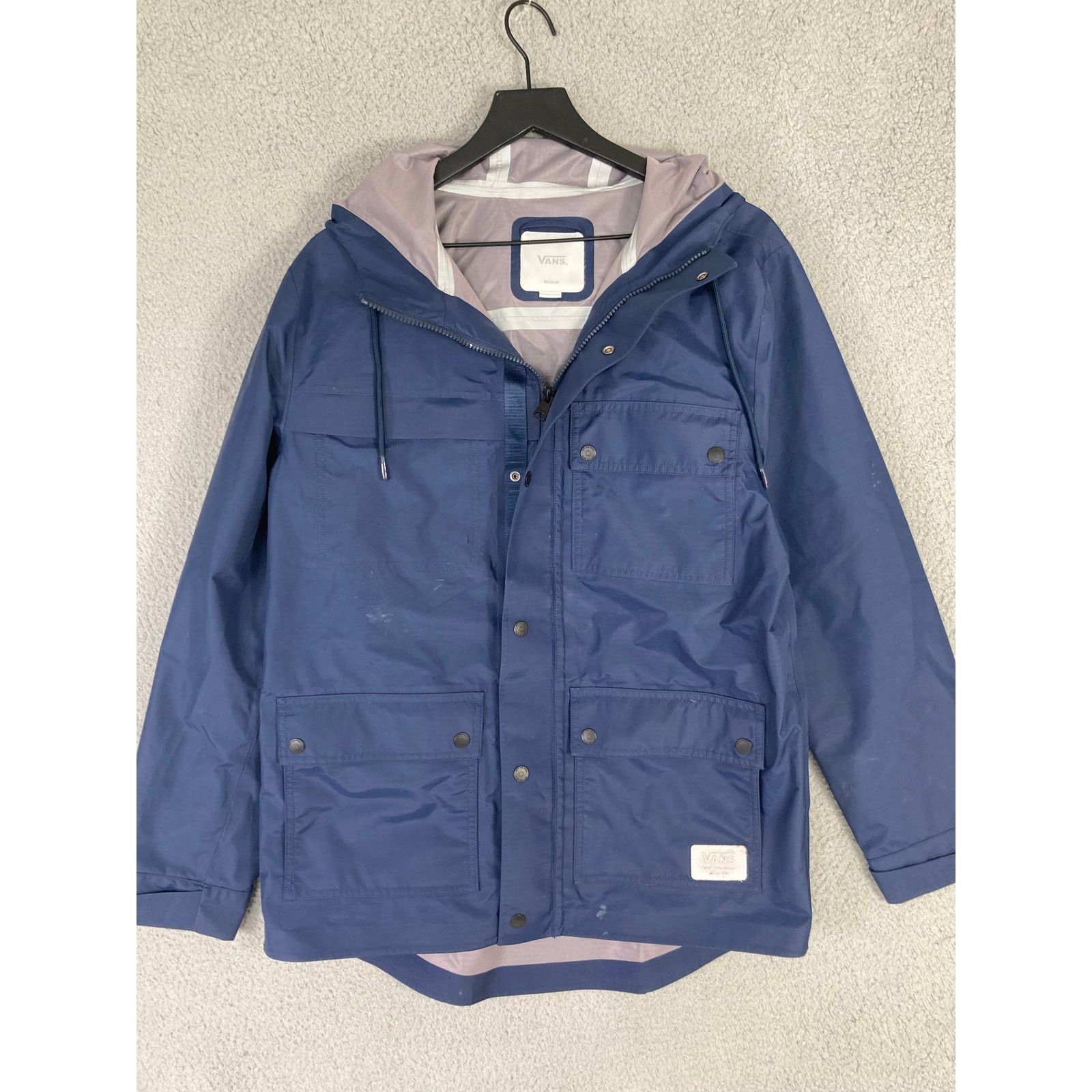 Vans Vans Men's Medium Navy Blue Hooded Windbreaker Jacket Size US M / EU 48-50 / 2 - 4 Thumbnail