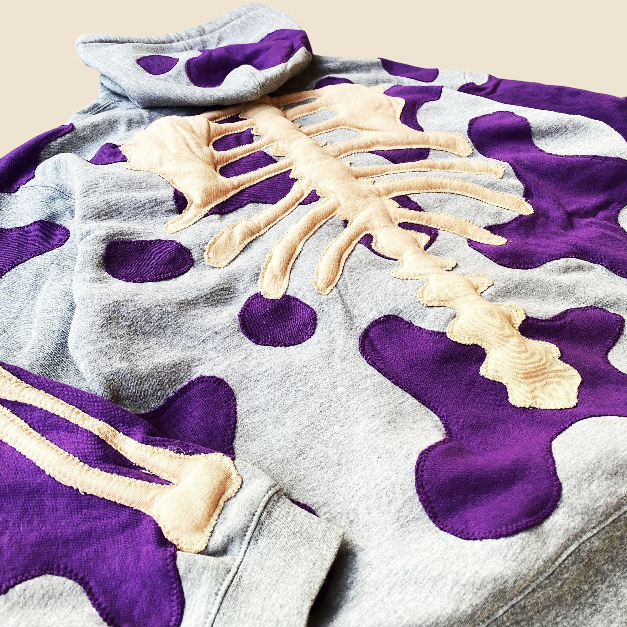 Handmade × Japanese Brand 1 OF 1 REWORKED 3D PUFF SKELETON FLOW ZIPHOODIE SIZE XL Size US XL / EU 56 / 4 - 6 Thumbnail