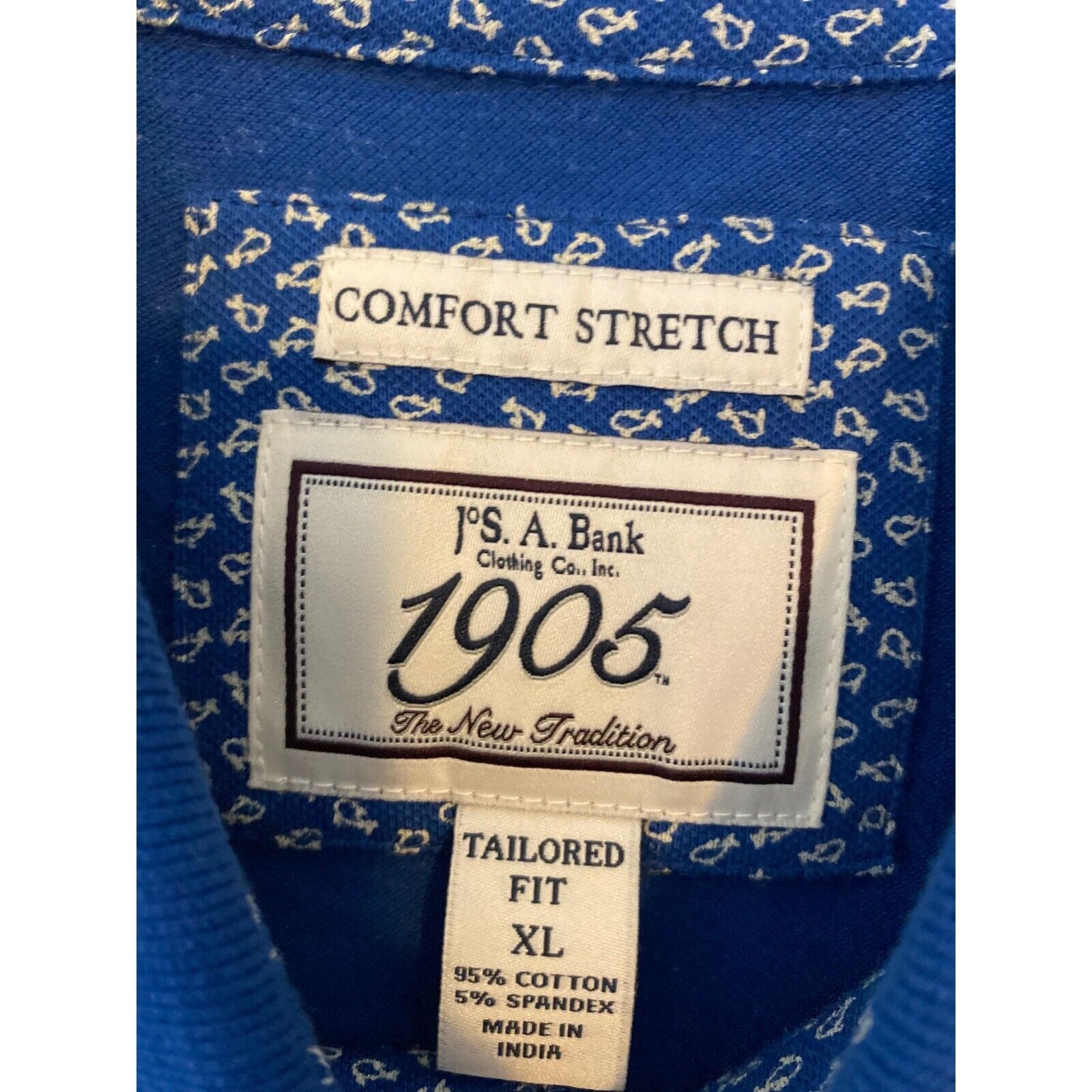 Jos. A. Bank Jos. A. Bank XL Polo Shirt Tailor Fit Fish Print Stretch Size US XL / EU 56 / 4 - 3 Thumbnail