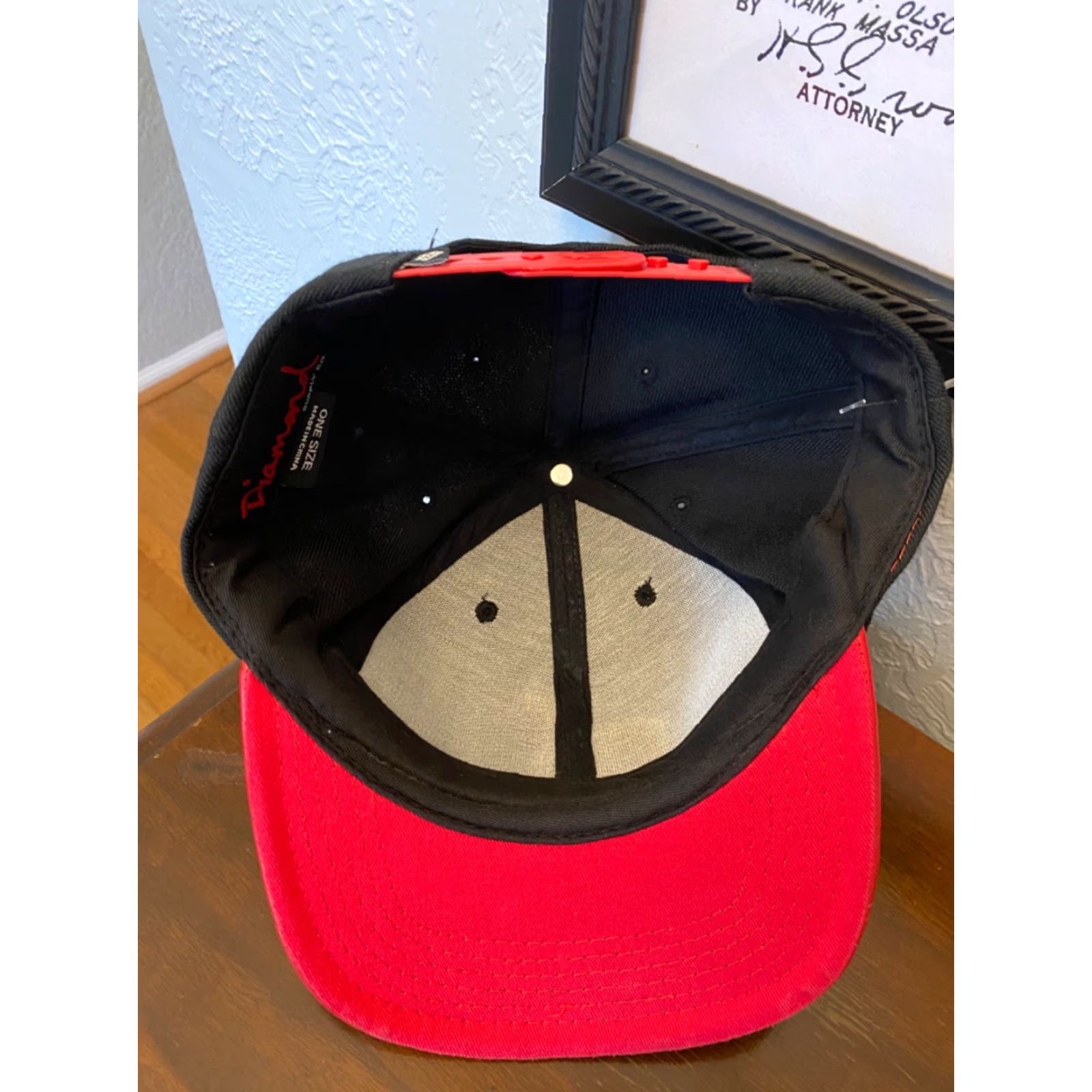 Diamond Supply Co. Diamond Supply Co. OG Script Structured Mens Snapback Hat Black/ Gold / Red Size ONE SIZE - 3 Thumbnail