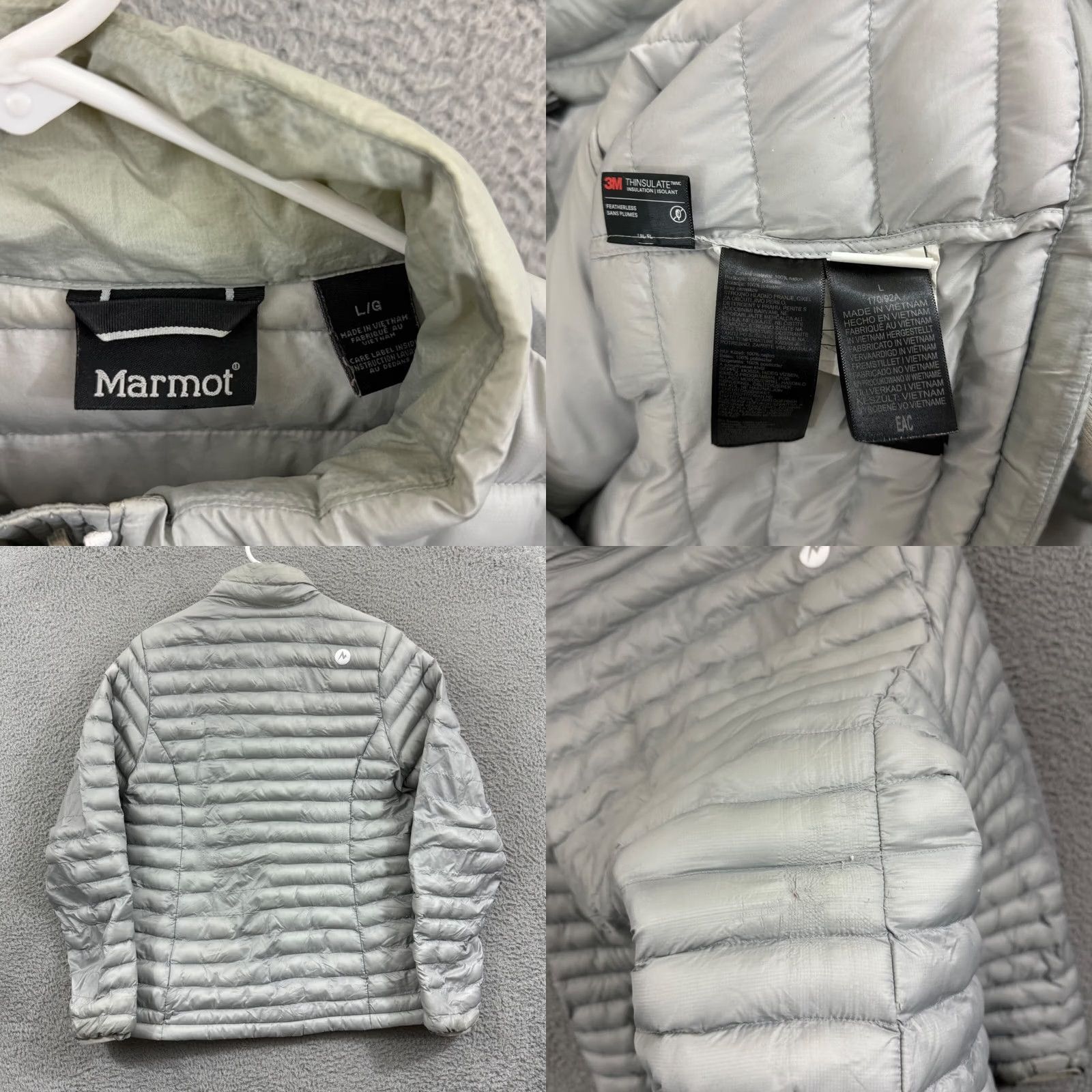 Marmot Marmot Echo Featherless Jacket Women’s Large Gray Puffer Quilted Zip Thinsilate Size L / US 10 / IT 46 - 8 Thumbnail