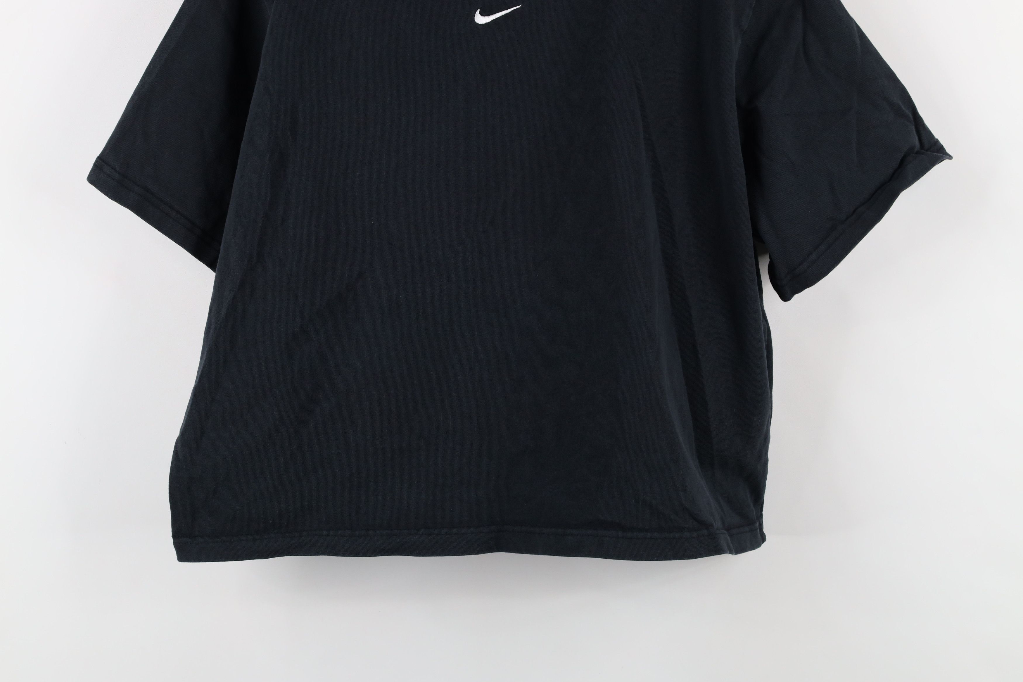 Nike × Vintage Y2K Nike Scott Center Swoosh Cropped Loose Fit T-Shirt Black Size L / US 10 / IT 46 - 3 Thumbnail