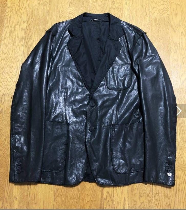 Rare! Dolce & gabbana worn effect leather suit