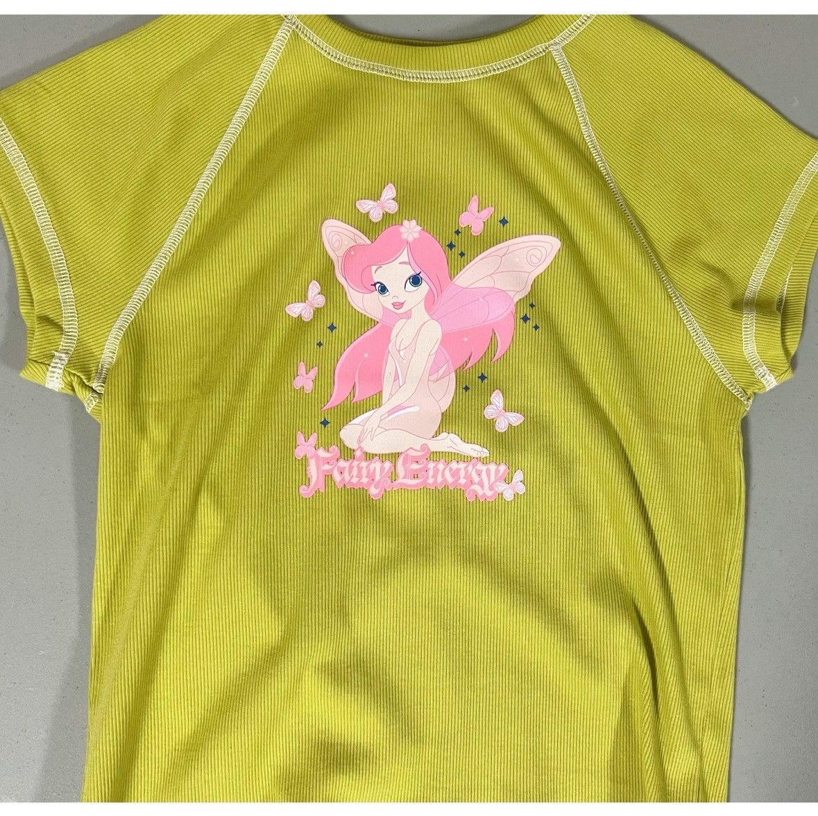 Japanese Brand Green Pink ‘Fairy Energy’ Graphic Tee T-Shirt Top Size M 🧚‍♀️✨ Size M / US 6-8 / IT 42-44 - 2 Thumbnail
